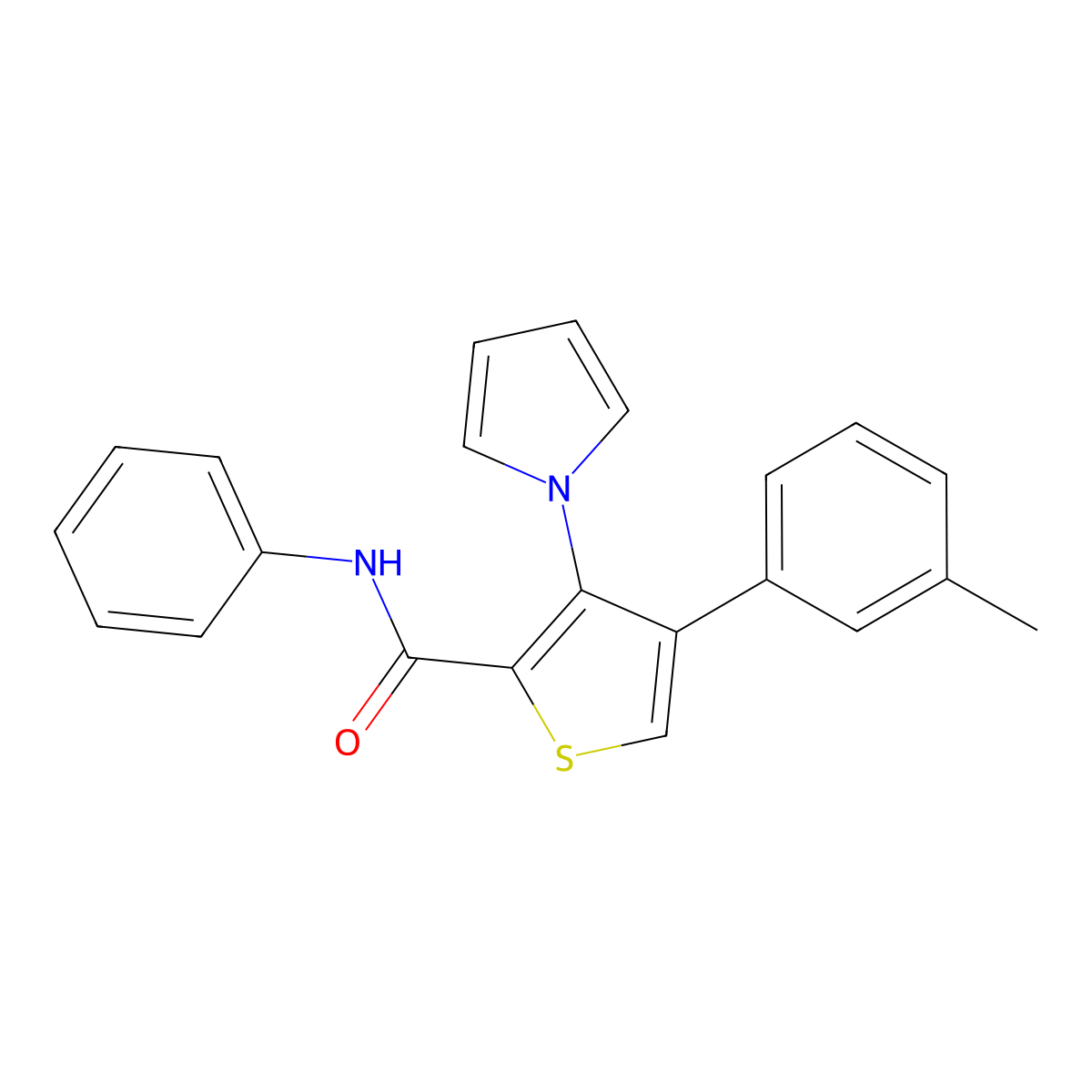 4-(3-methylphenyl)-N-phenyl-3-(1H-pyrrol-1-yl)thiophene-2-carboxamide molecular structure, CAS 1358059-97-8