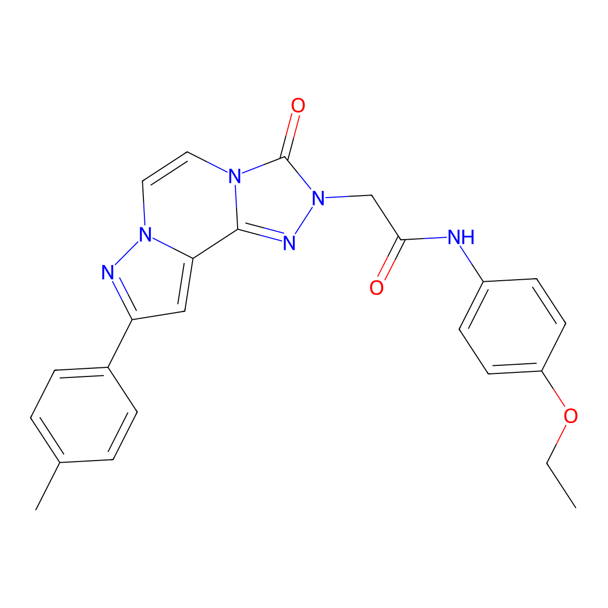 N-(4-ethoxyphenyl)-2-[11-(4-methylphenyl)-5-oxo-3,4,6,9,10-pentaazatricyclo[7.3.0.0^{2,6}]dodeca-1(12),2,7,10-tetraen-4-yl]acetamide molecular structure, CAS 1358060-66-8