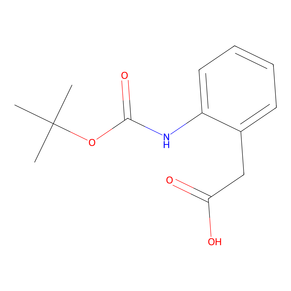 2-(2-(((Tert-butoxy)carbonyl)amino)phenyl)acetic acid molecular structure, CAS 135807-51-1