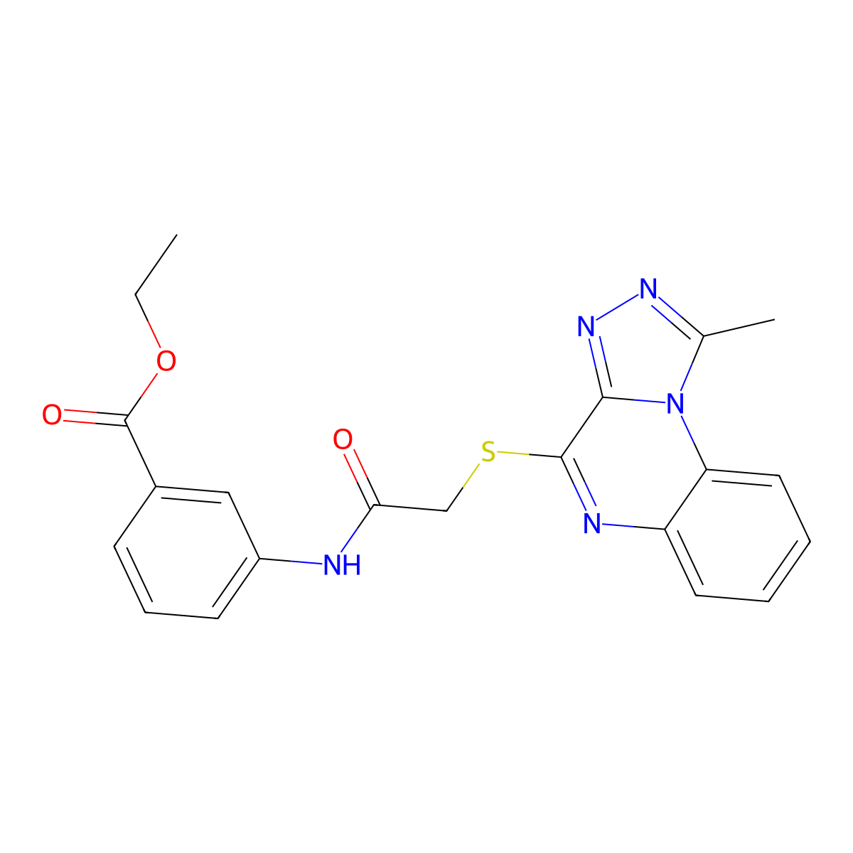 Ethyl 3-[2-({1-methyl-[1,2,4]triazolo[4,3-a]quinoxalin-4-yl}sulfanyl)acetamido]benzoate molecular structure, CAS 1358072-67-9