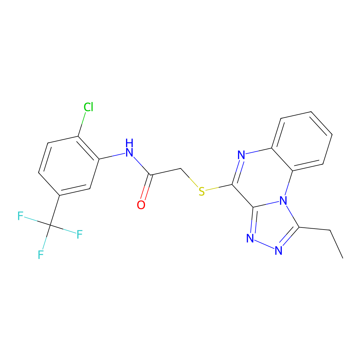 N-(2-chloro-5-(trifluoromethyl)phenyl)-2-((1-ethyl-[1,2,4]triazolo[4,3-a]quinoxalin-4-yl)thio)acetamide molecular structure, CAS 1358072-78-2