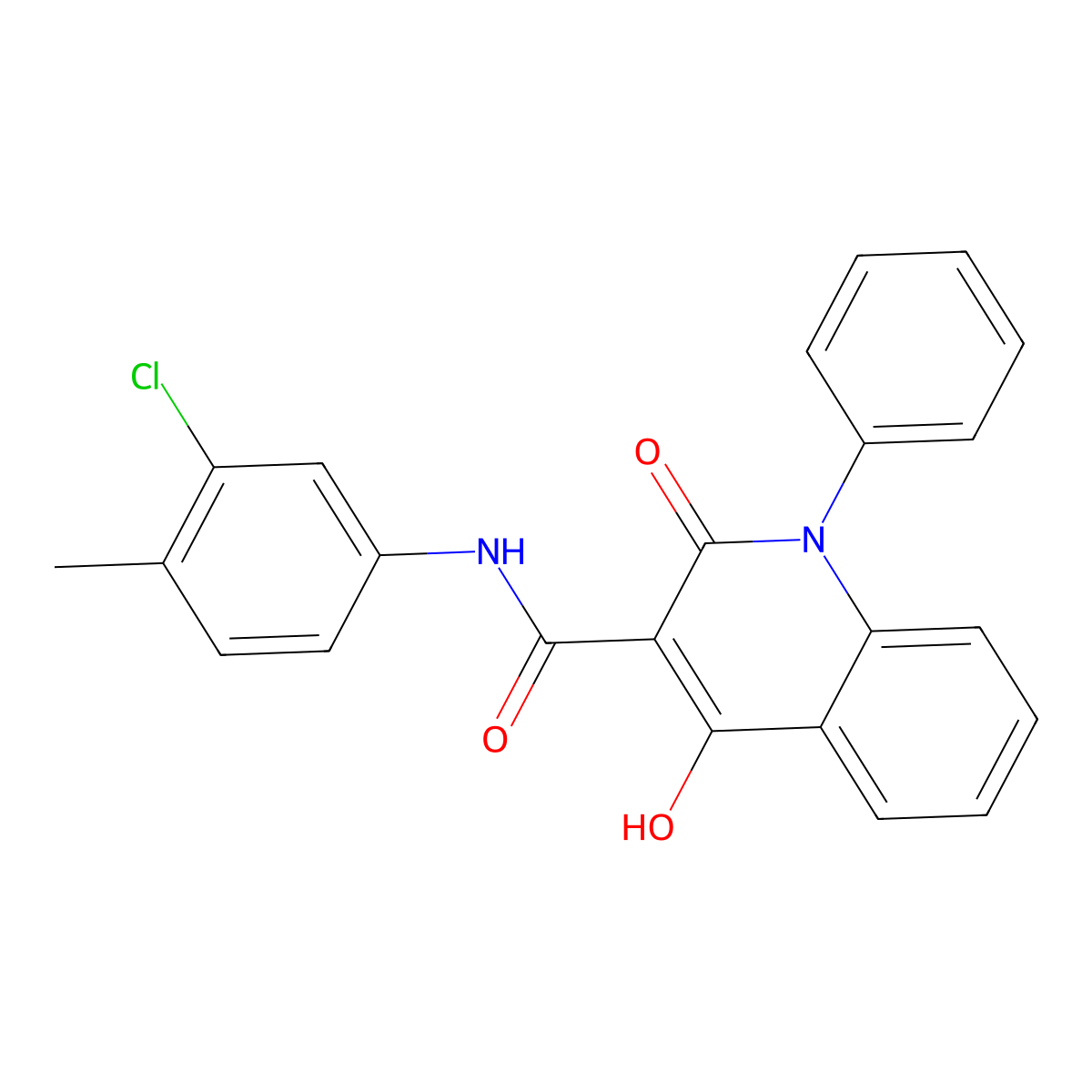 N-(3-chloro-4-methylphenyl)-4-hydroxy-2-oxo-1-phenyl-1,2-dihydroquinoline-3-carboxamide molecular structure, CAS 1358077-01-6
