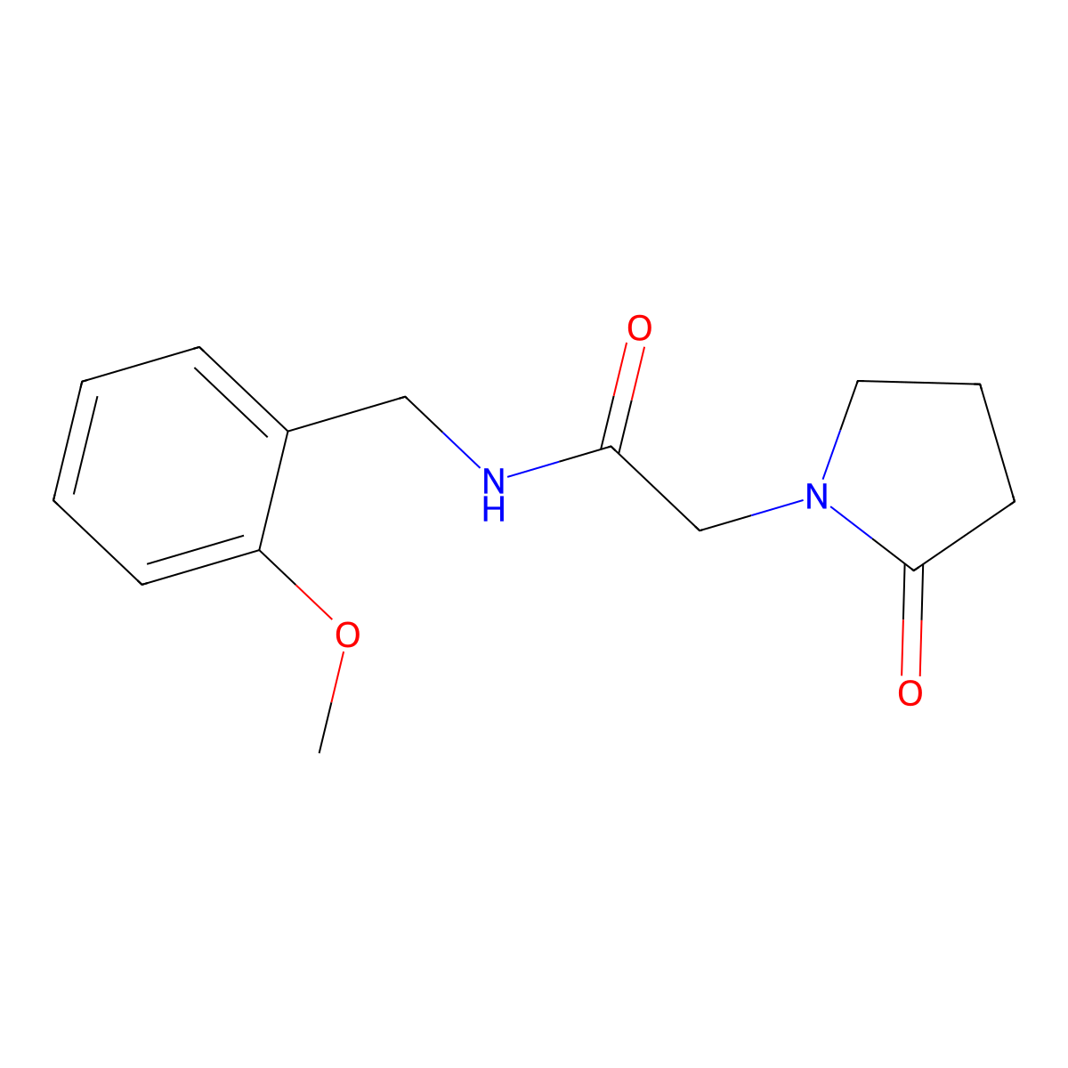 N-[(2-methoxyphenyl)methyl]-2-(2-oxopyrrolidin-1-yl)acetamide molecular structure, CAS 1358080-62-2