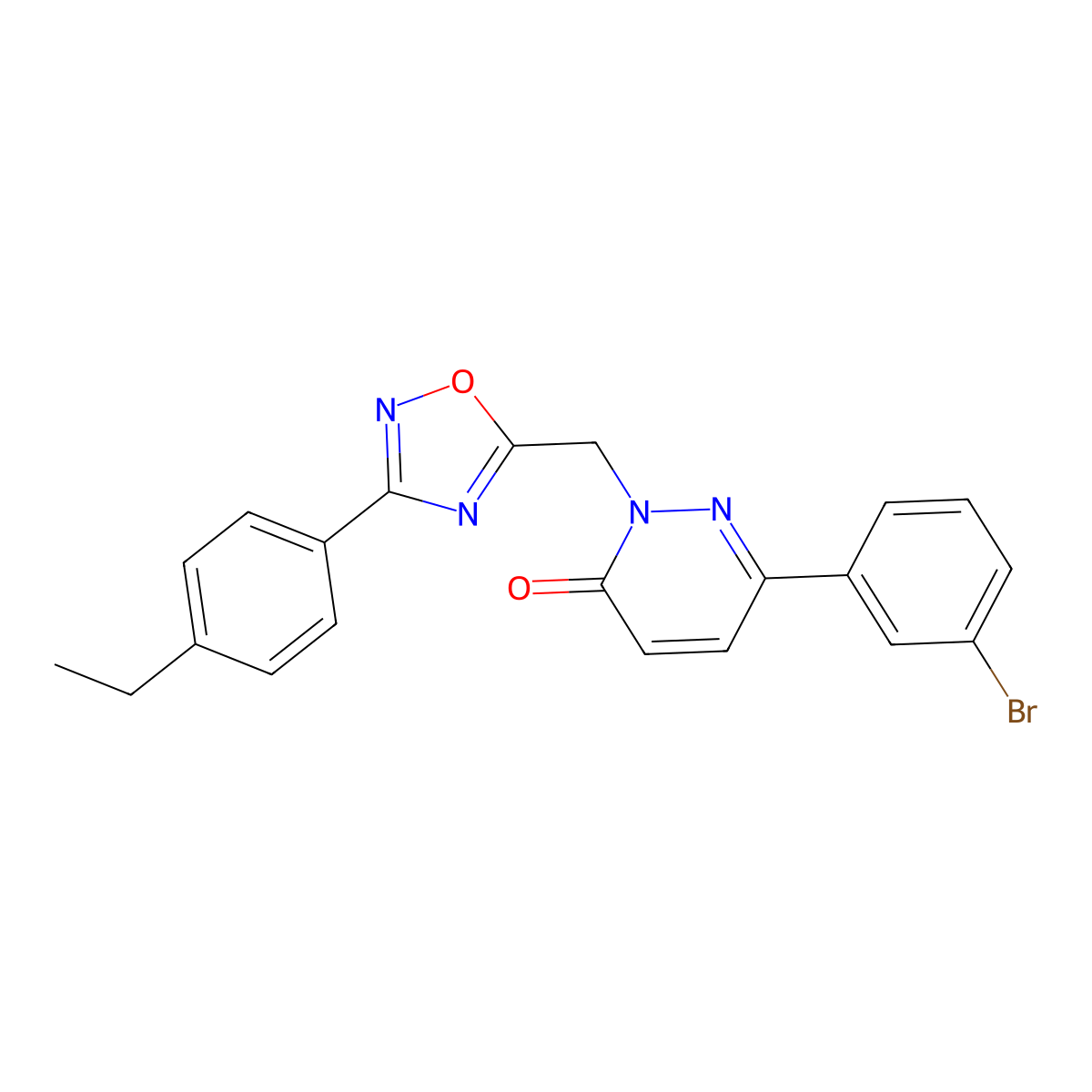 6-(3-bromophenyl)-2-((3-(4-ethylphenyl)-1,2,4-oxadiazol-5-yl)methyl)pyridazin-3(2H)-one molecular structure, CAS 1358087-08-7