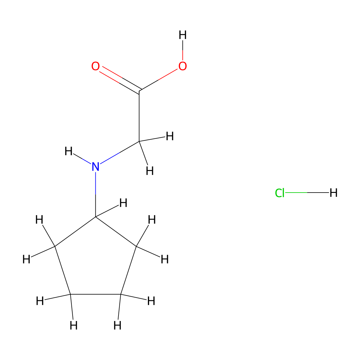 2-(Cyclopentylamino)acetic acid hydrochloride molecular structure, CAS 135809-42-6