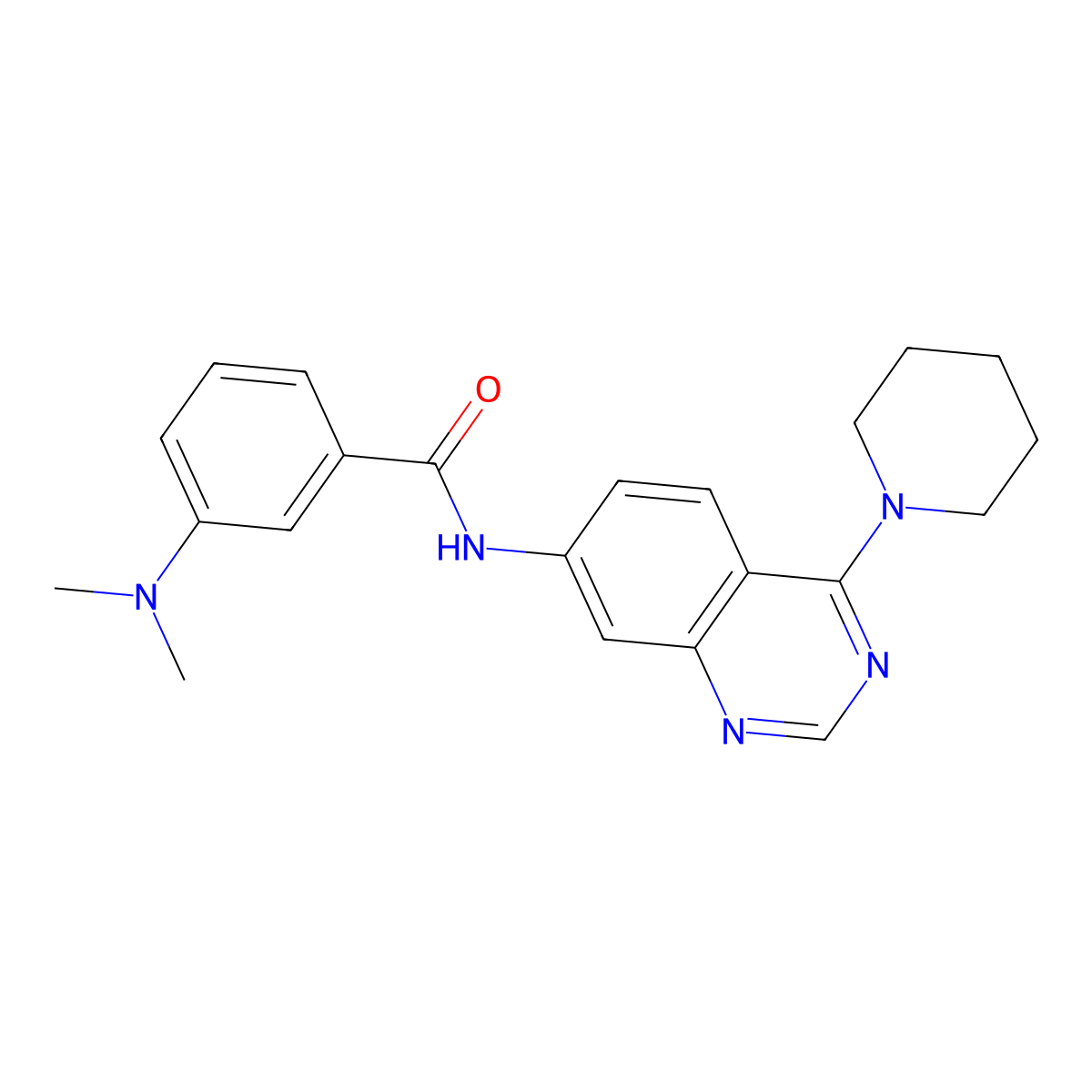 3-(Dimethylamino)-N-[4-(piperidin-1-YL)quinazolin-7-YL]benzamide molecular structure, CAS 1358095-01-8