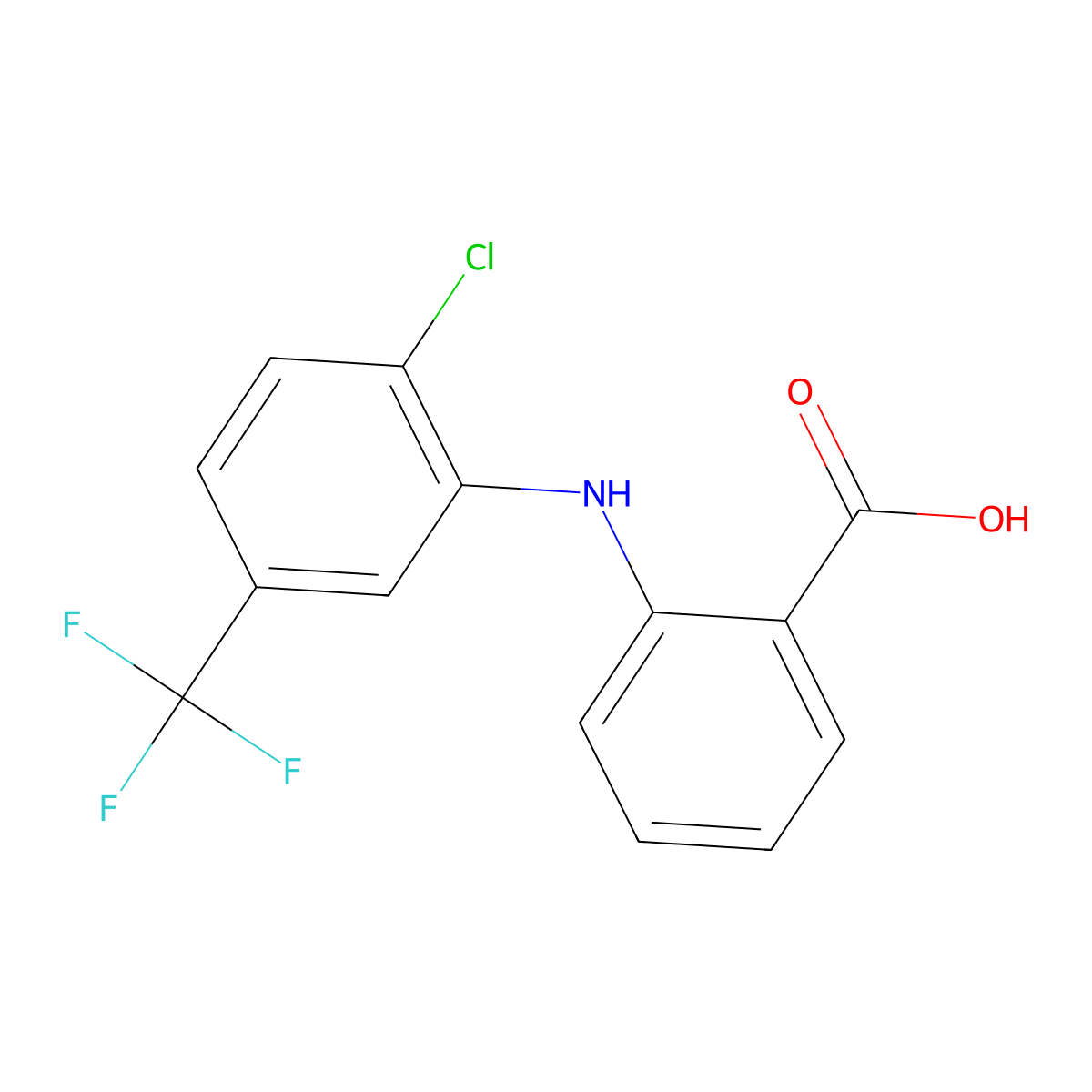 Anthranilic acid, N-(5-chloro-alpha,alpha,alpha-trifluoro-m-tolyl)- molecular structure, CAS 13581-06-1