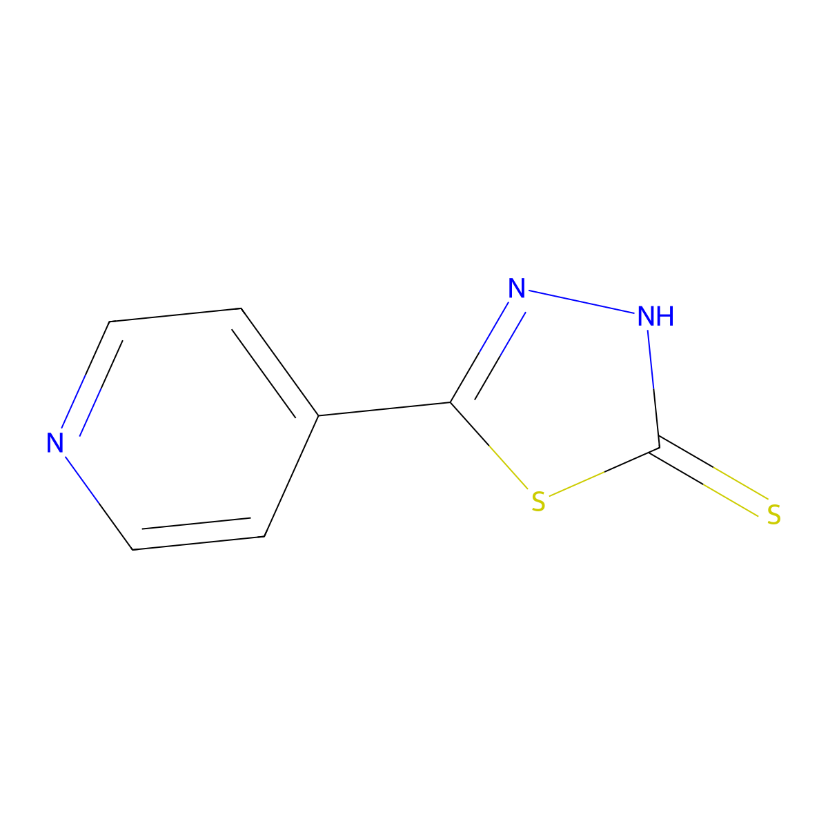 5-(Pyridin-4-yl)-1,3,4-thiadiazole-2-thiol molecular structure, CAS 13581-25-4