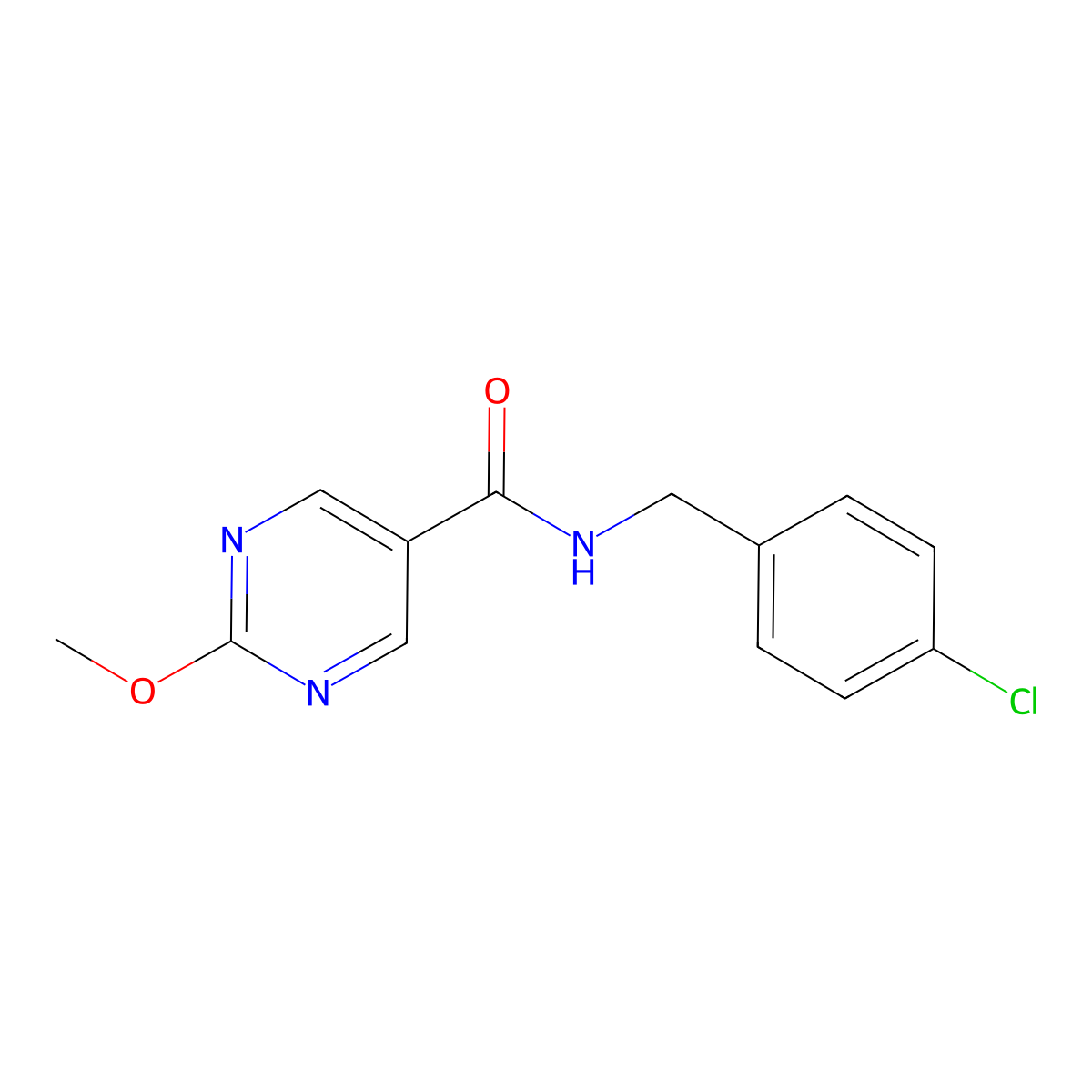 N-(4-chlorobenzyl)-2-methoxypyrimidine-5-carboxamide molecular structure, CAS 1358101-24-2
