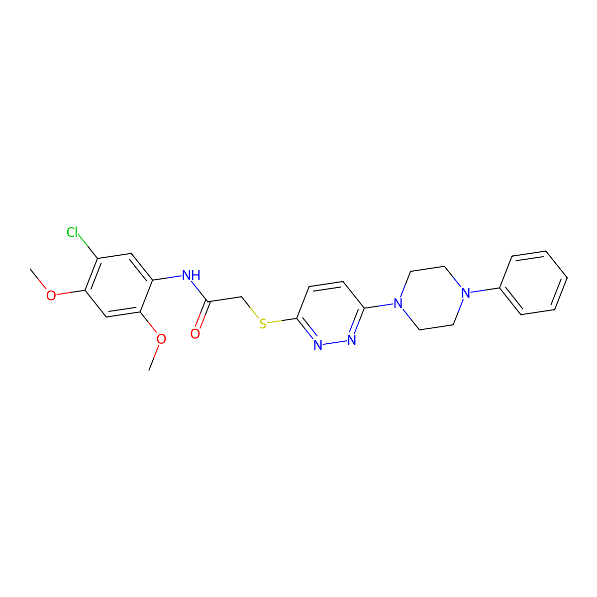 N-(5-Chloro-2,4-dimethoxyphenyl)-2-{[6-(4-phenylpiperazin-1-YL)pyridazin-3-YL]sulfanyl}acetamide molecular structure, CAS 1358116-15-0