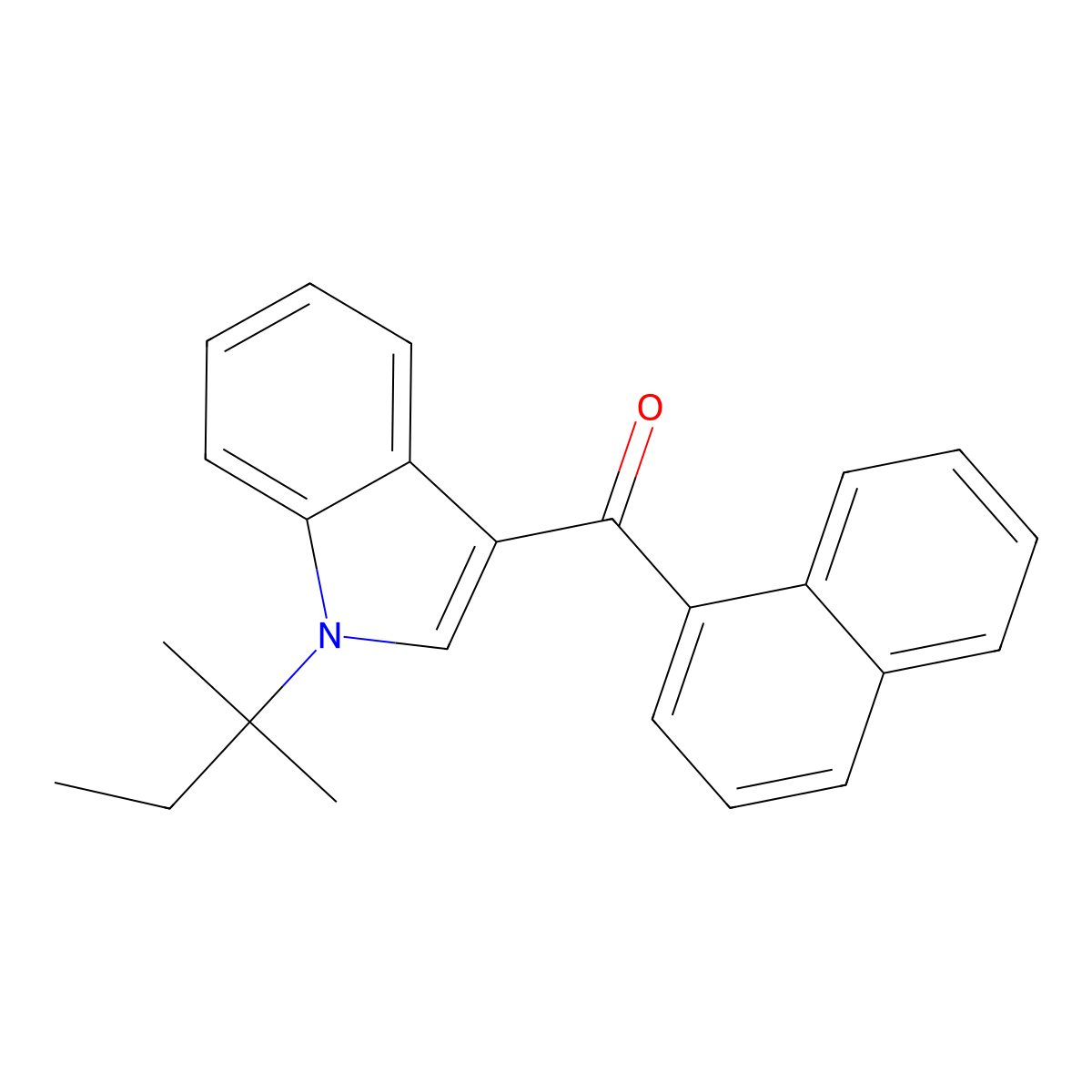 jwh 018 n-(1,1-dimethylpropyl) isomer molecular structure, CAS 1358118-35-0