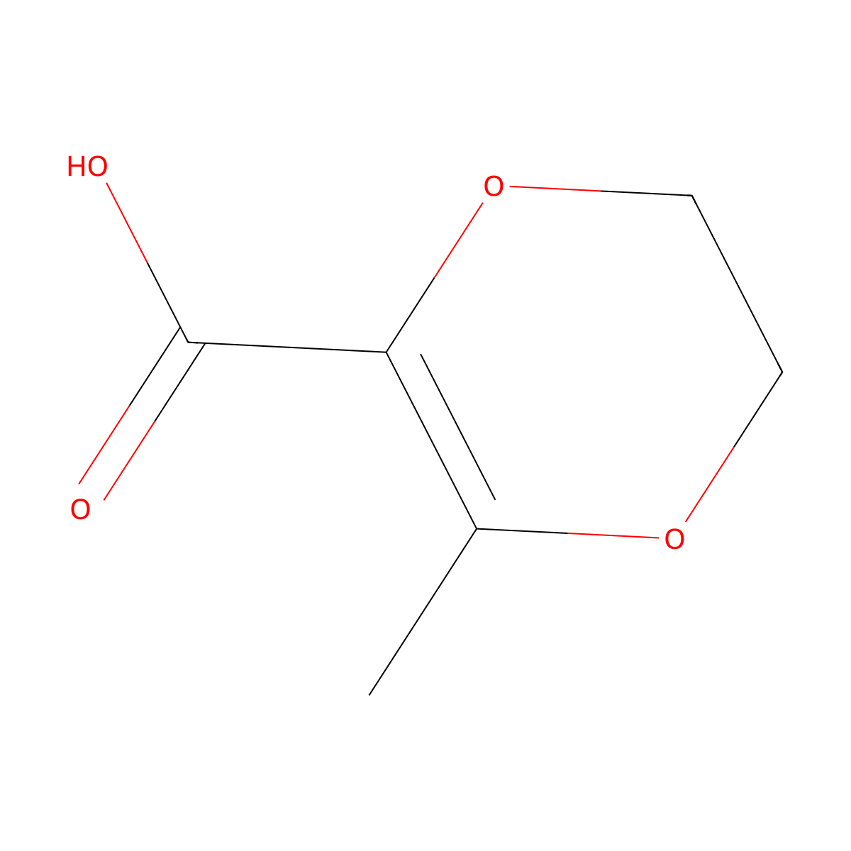 3-Methyl-5,6-dihydro-1,4-dioxine-2-carboxylic acid molecular structure, CAS 135813-44-4