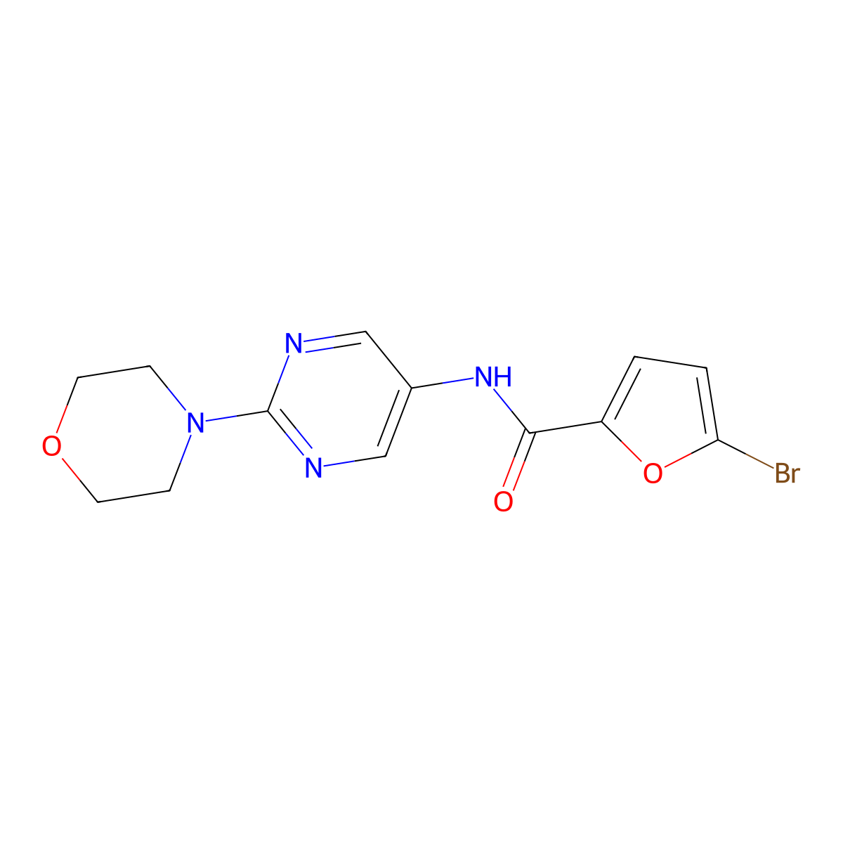 5-bromo-N-(2-morpholin-4-ylpyrimidin-5-yl)-2-furamide molecular structure, CAS 1358156-04-3