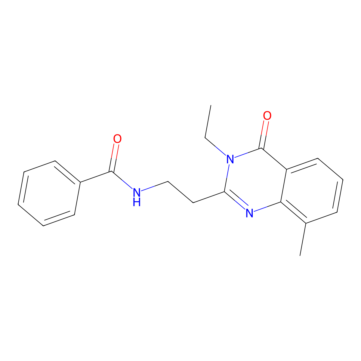 N-[2-(3-Ethyl-8-methyl-4-oxo-3,4-dihydro-2-quinazolinyl)ethyl]benzamide molecular structure, CAS 1358183-21-7
