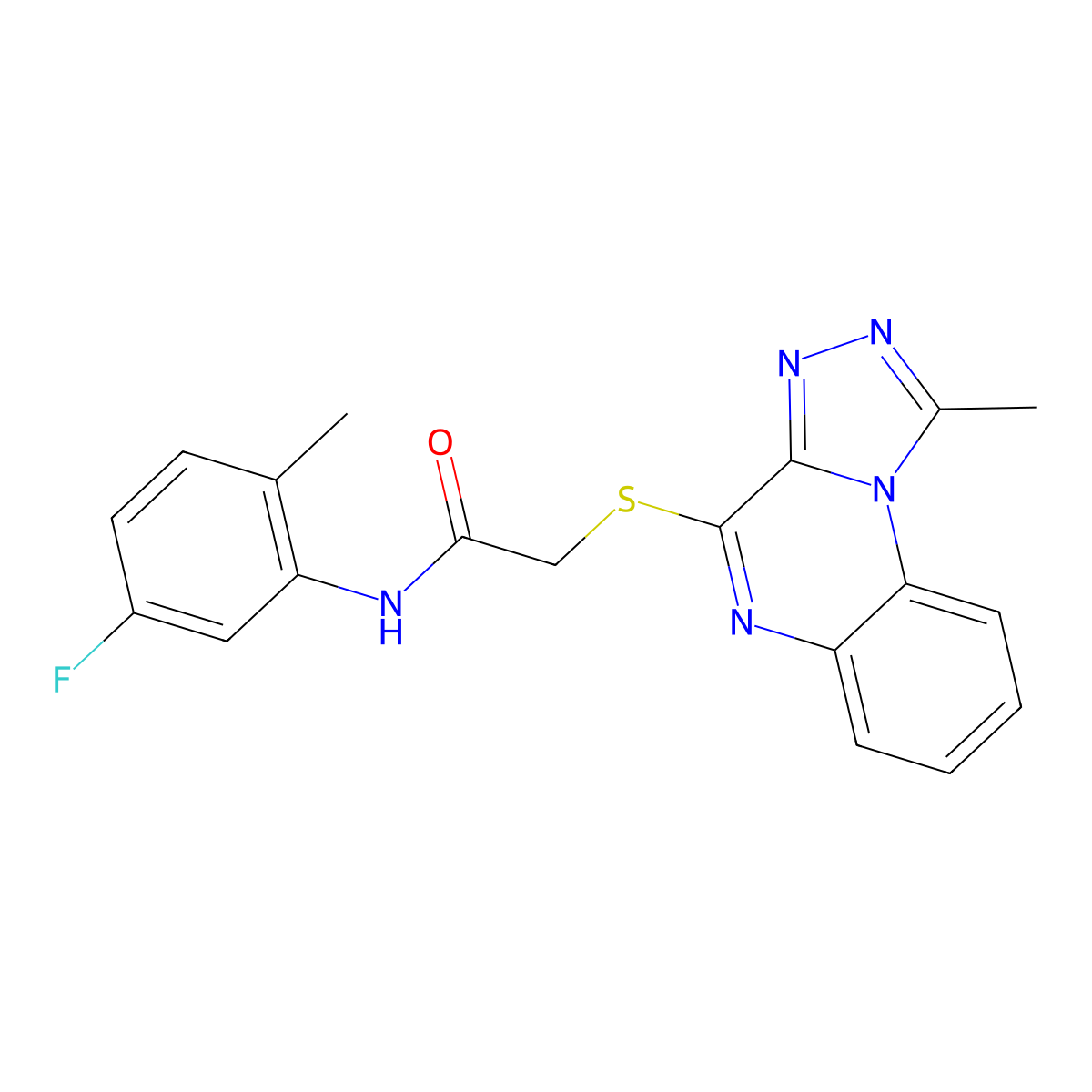 N-(5-Fluoro-2-methylphenyl)-2-({1-methyl-[1,2,4]triazolo[4,3-A]quinoxalin-4-YL}sulfanyl)acetamide molecular structure, CAS 1358192-34-3