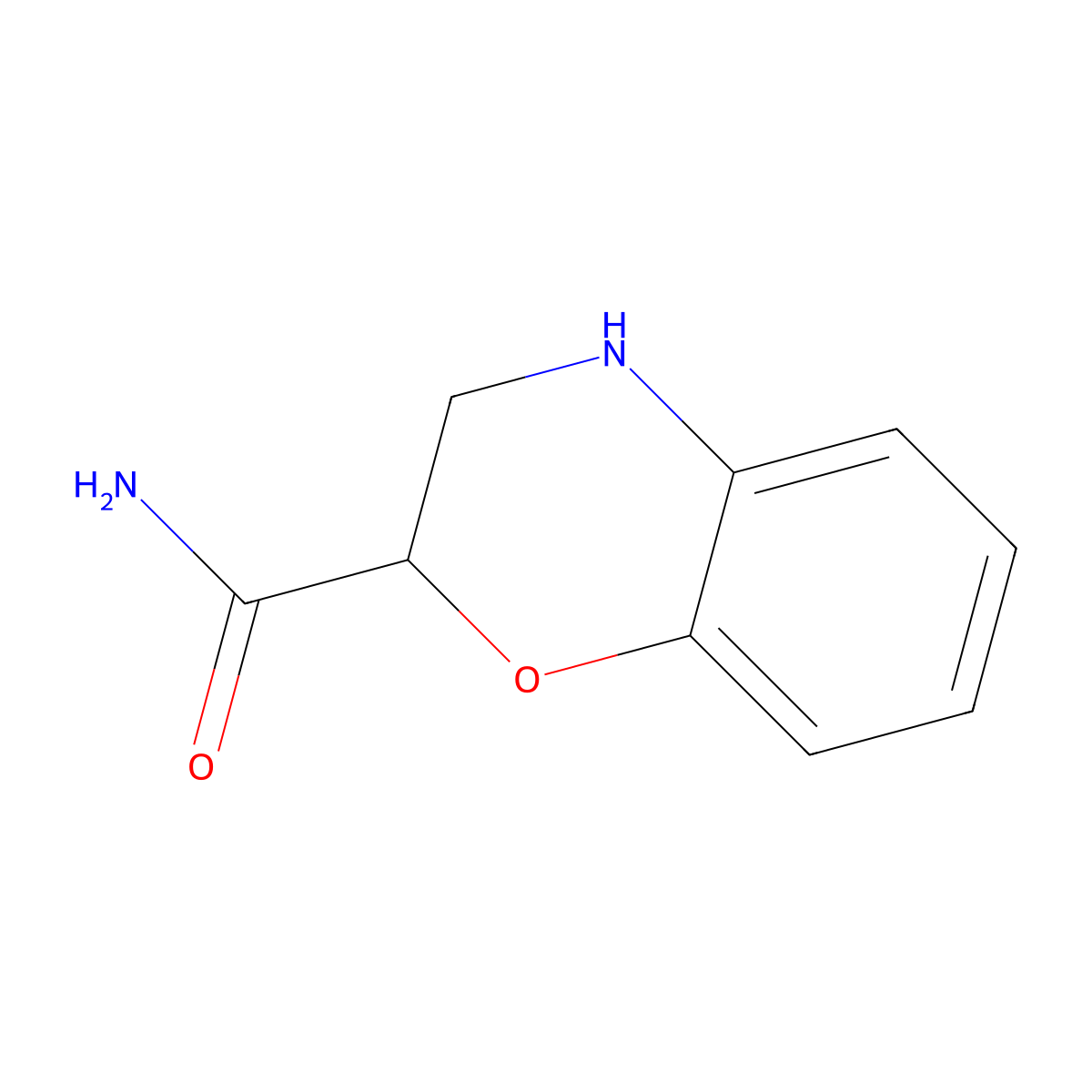 3,4-Dihydro-2H-1,4-benzoxazine-2-carboxamide molecular structure, CAS 13582-93-9