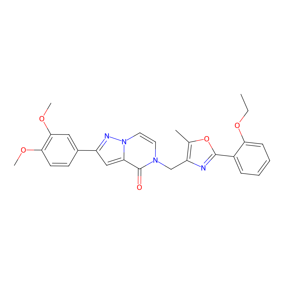 2-(3,4-dimethoxyphenyl)-5-((2-(2-ethoxyphenyl)-5-methyloxazol-4-yl)methyl)pyrazolo[1,5-a]pyrazin-4(5H)-one molecular structure, CAS 1358201-01-0