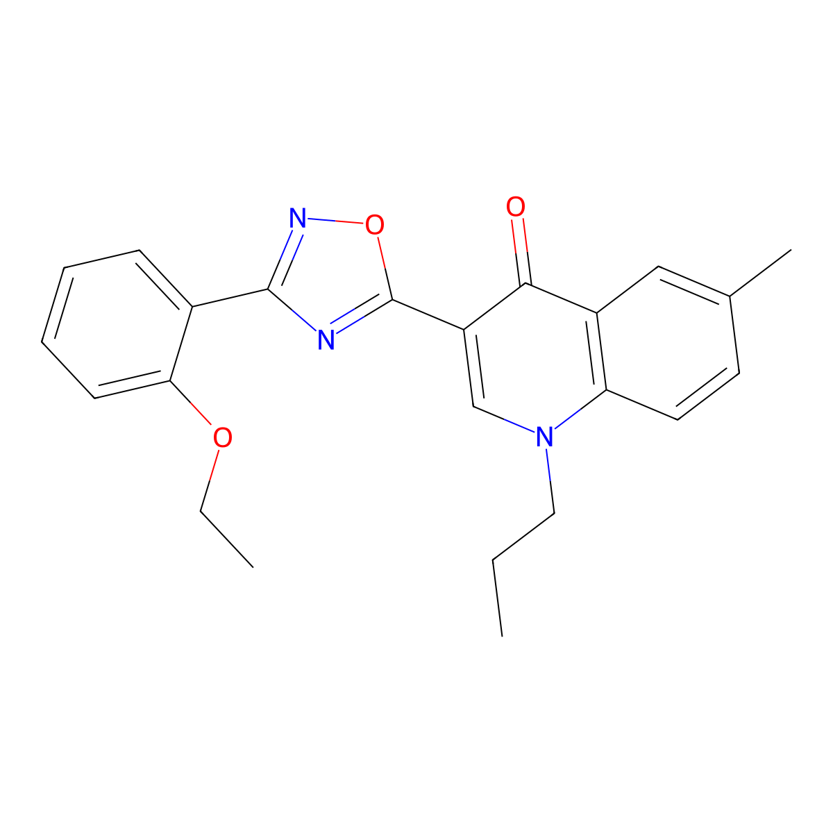 3-(3-(2-ethoxyphenyl)-1,2,4-oxadiazol-5-yl)-6-methyl-1-propylquinolin-4(1H)-one molecular structure, CAS 1358204-25-7