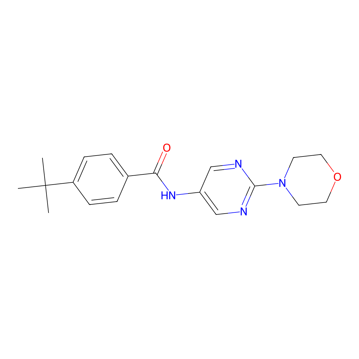 4-(tert-butyl)-N-(2-morpholinopyrimidin-5-yl)benzamide molecular structure, CAS 1358206-03-7