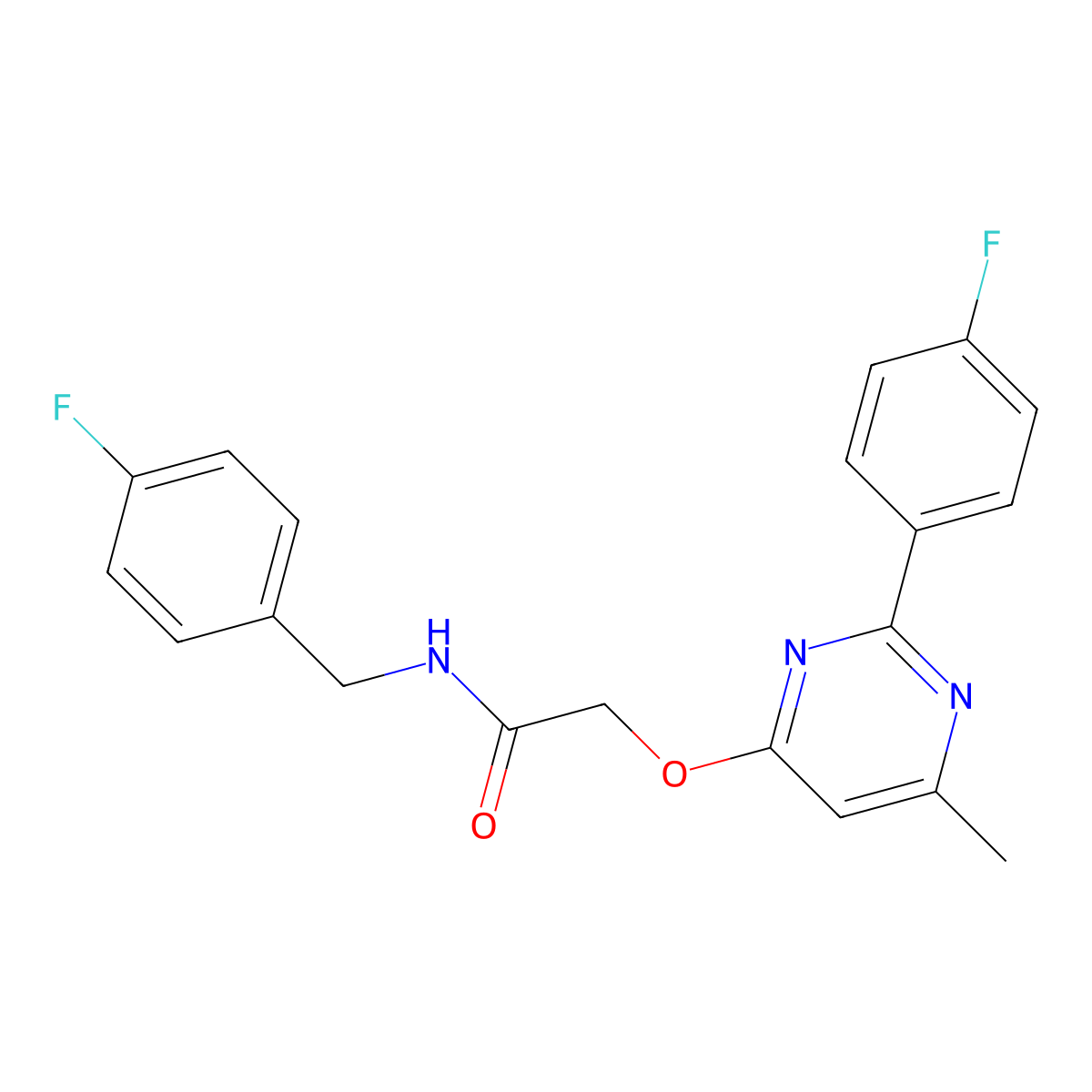 2-{[2-(4-Fluorophenyl)-6-methylpyrimidin-4-YL]oxy}-N-[(4-fluorophenyl)methyl]acetamide molecular structure, CAS 1358214-12-6