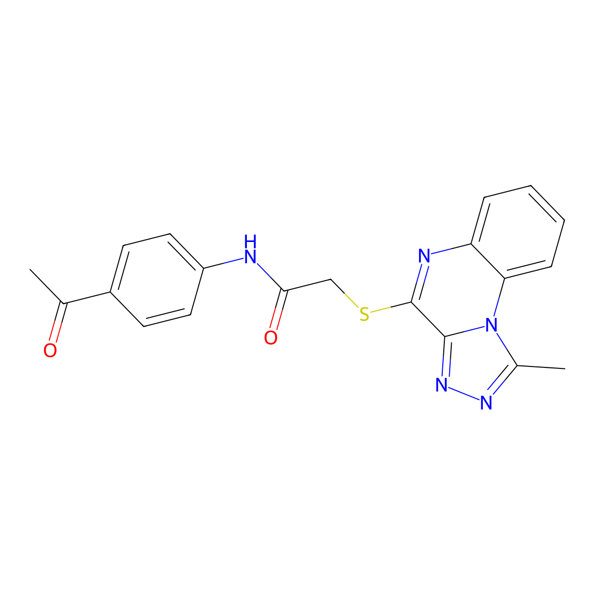 N-(4-acetylphenyl)-2-((1-methyl-[1,2,4]triazolo[4,3-a]quinoxalin-4-yl)thio)acetamide molecular structure, CAS 1358222-91-9