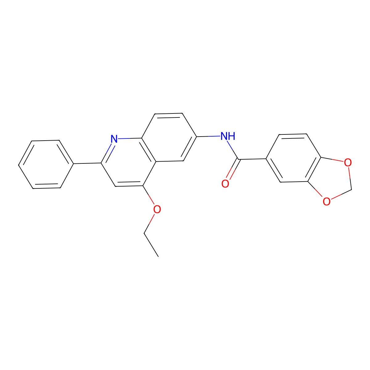 N-(4-Ethoxy-2-phenylquinolin-6-YL)-2H-1,3-benzodioxole-5-carboxamide molecular structure, CAS 1358225-58-7