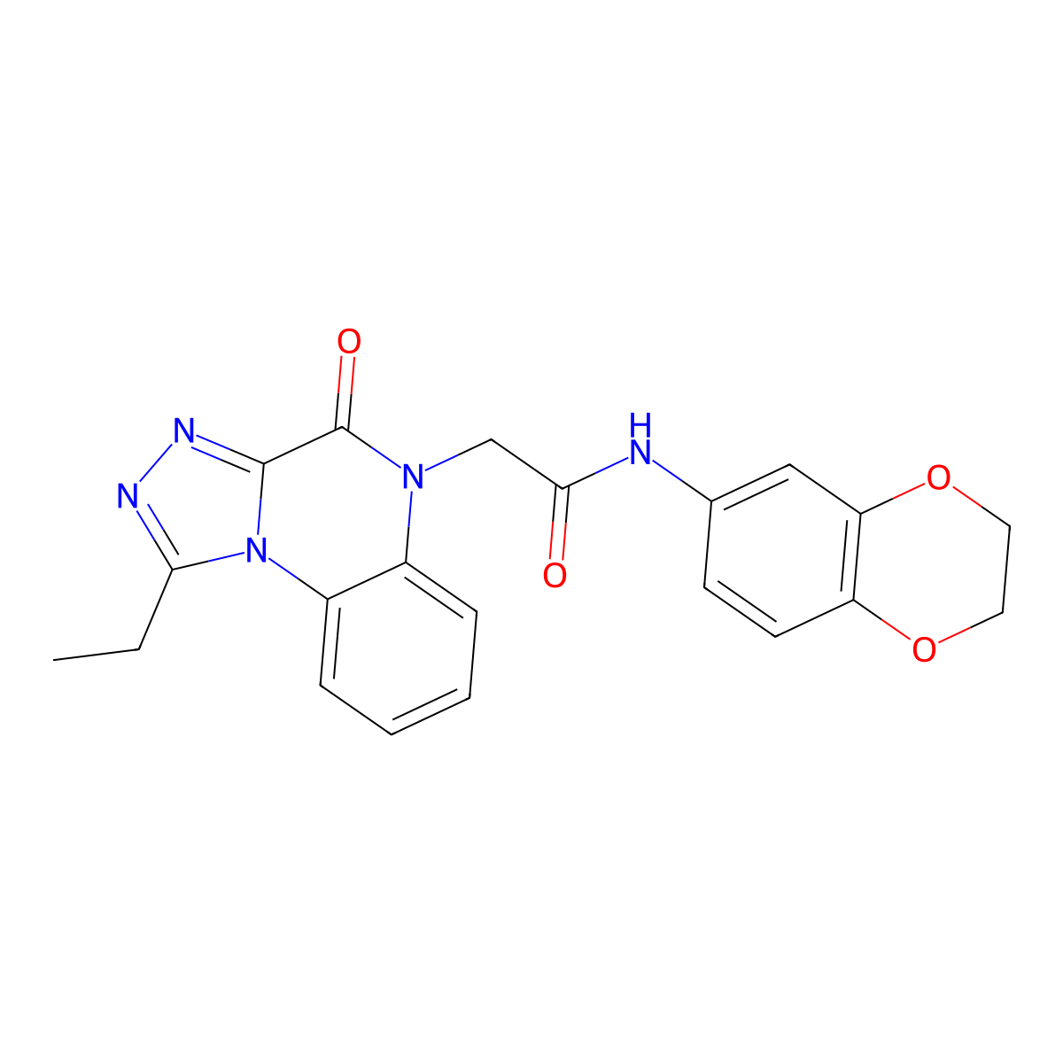 N-(2,3-dihydrobenzo[b][1,4]dioxin-6-yl)-2-(1-ethyl-4-oxo-[1,2,4]triazolo[4,3-a]quinoxalin-5(4H)-yl)acetamide molecular structure, CAS 1358237-41-8