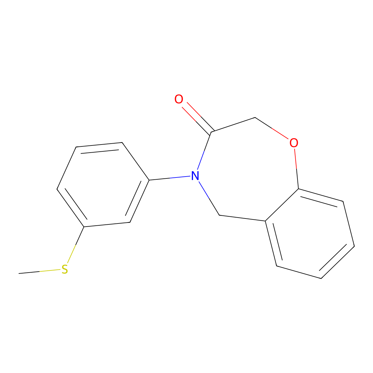 4-[3-(methylthio)phenyl]-4,5-dihydro-1,4-benzoxazepin-3(2H)-one molecular structure, CAS 1358242-97-3