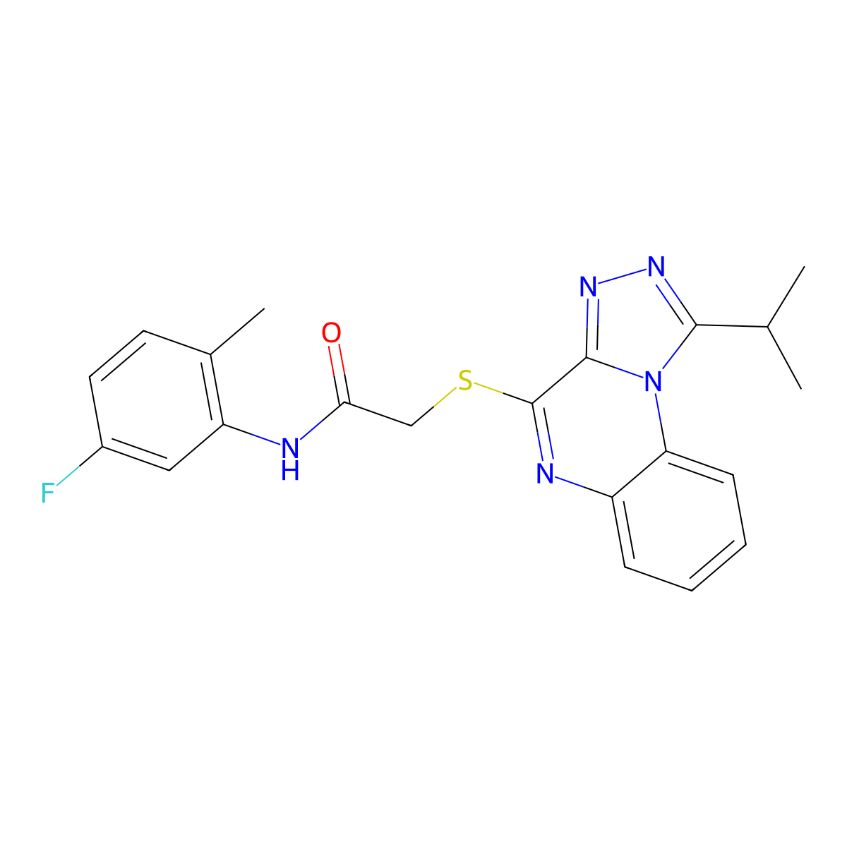 N-(5-fluoro-2-methylphenyl)-2-{[1-(propan-2-yl)-[1,2,4]triazolo[4,3-a]quinoxalin-4-yl]sulfanyl}acetamide molecular structure, CAS 1358247-19-4