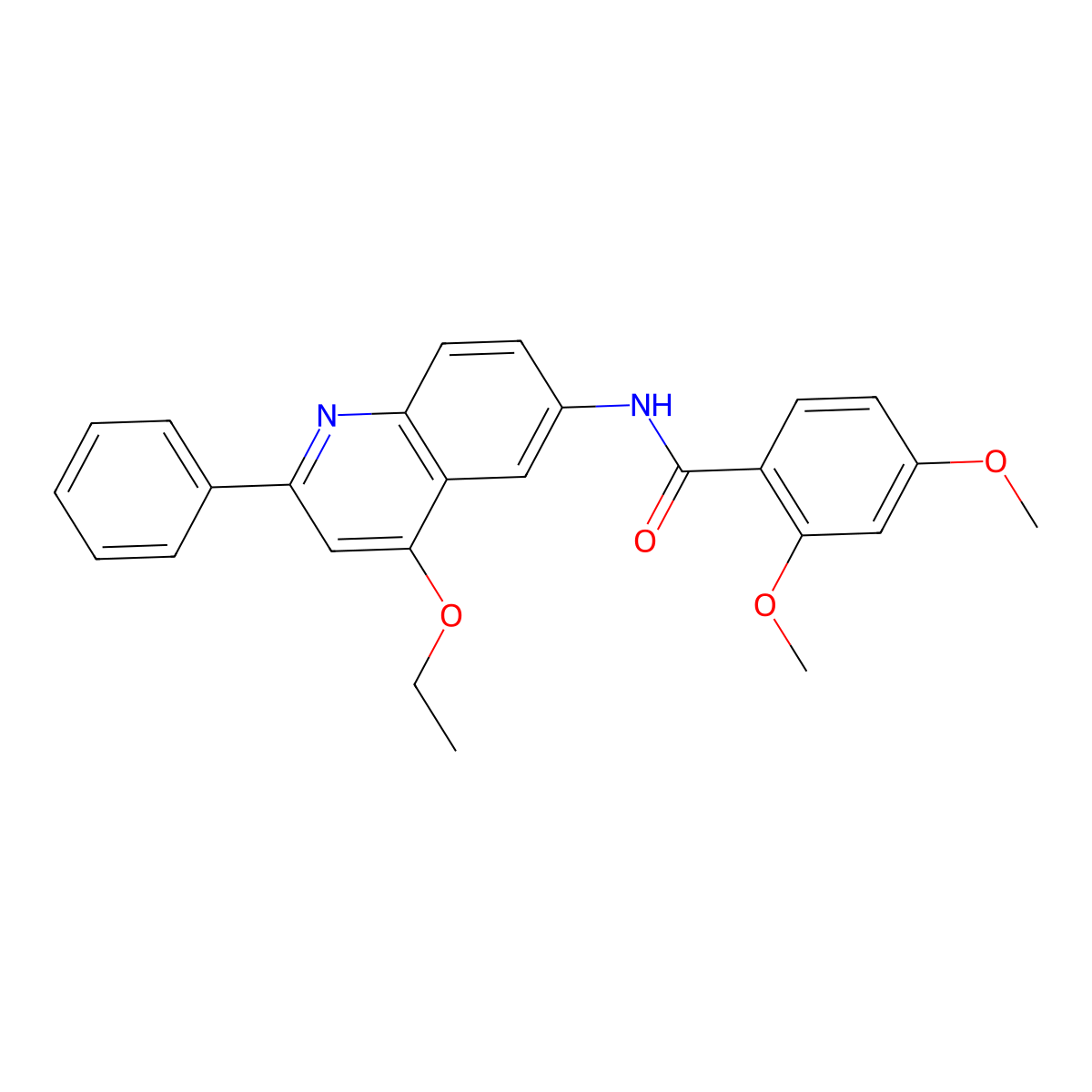 N-(4-ethoxy-2-phenylquinolin-6-yl)-2,4-dimethoxybenzamide molecular structure, CAS 1358251-51-0
