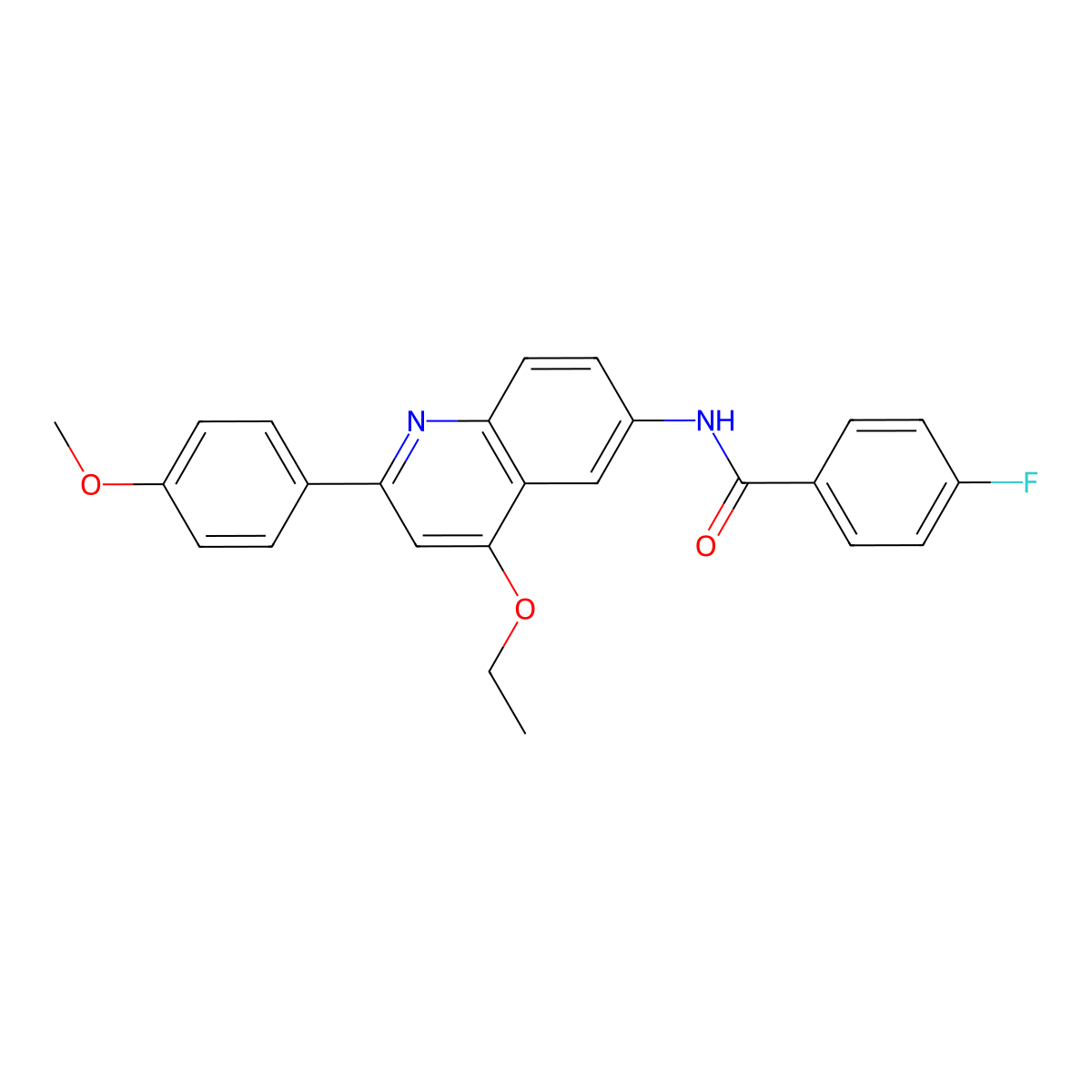 N-[4-Ethoxy-2-(4-methoxyphenyl)quinolin-6-YL]-4-fluorobenzamide molecular structure, CAS 1358252-10-4