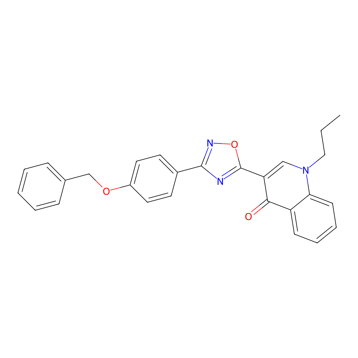 3-(3-(4-(benzyloxy)phenyl)-1,2,4-oxadiazol-5-yl)-1-propylquinolin-4(1H)-one molecular structure, CAS 1358252-38-6