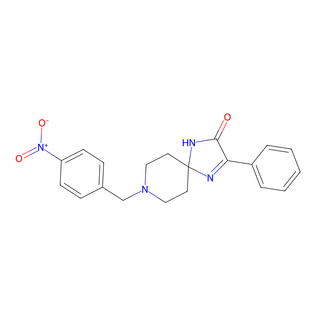 8-(4-Nitrobenzyl)-3-phenyl-1,4,8-triazaspiro[4.5]dec-3-en-2-one molecular structure, CAS 1358252-45-5