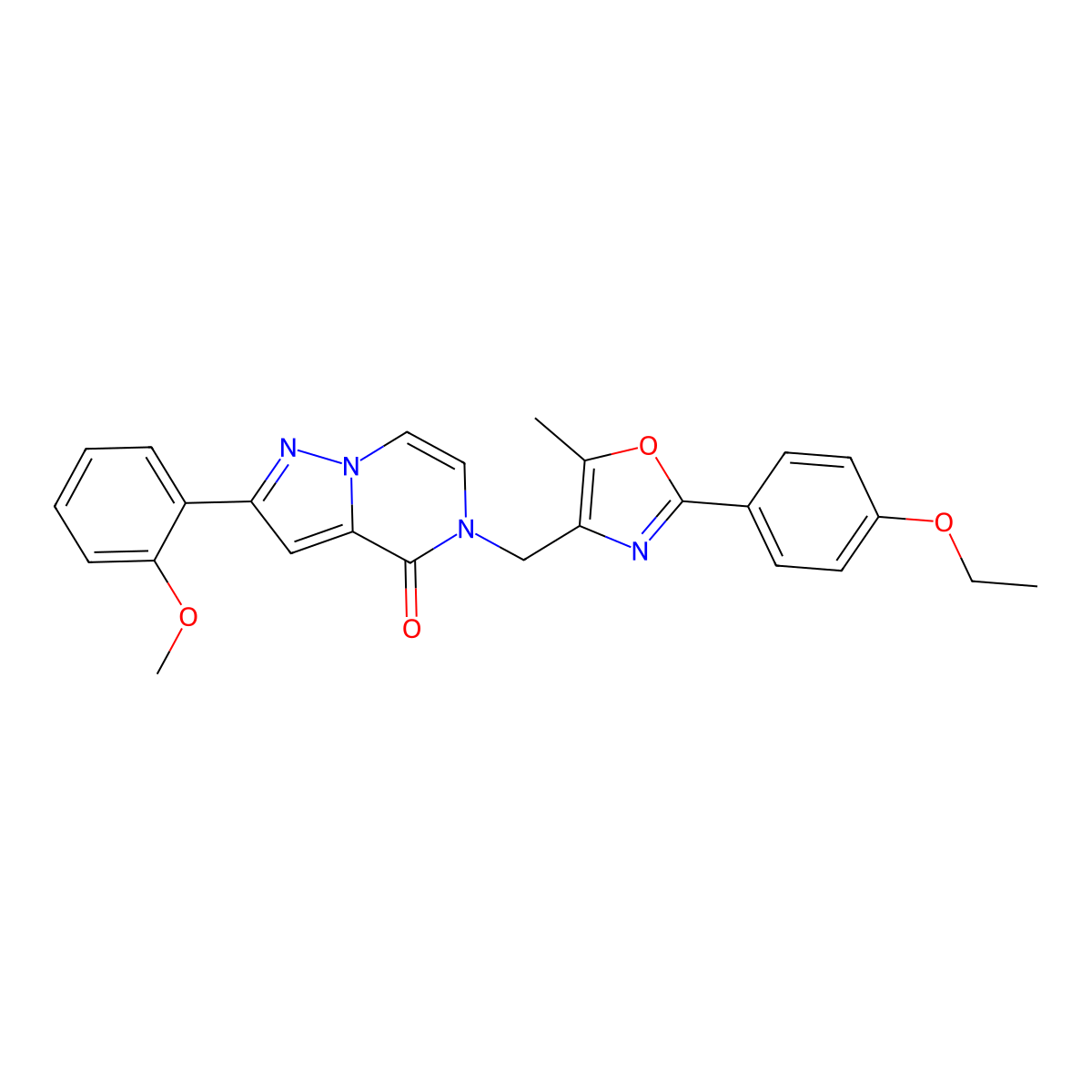 5-((2-(4-ethoxyphenyl)-5-methyloxazol-4-yl)methyl)-2-(2-methoxyphenyl)pyrazolo[1,5-a]pyrazin-4(5H)-one molecular structure, CAS 1358253-11-8