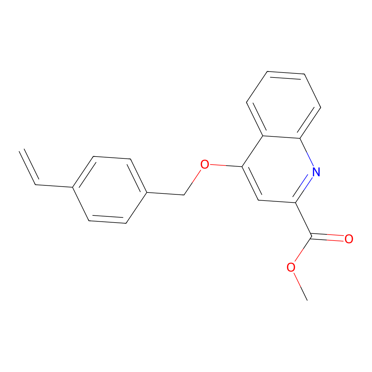 Methyl 4-((4-vinylbenzyl)oxy)quinoline-2-carboxylate molecular structure, CAS 1358256-18-4