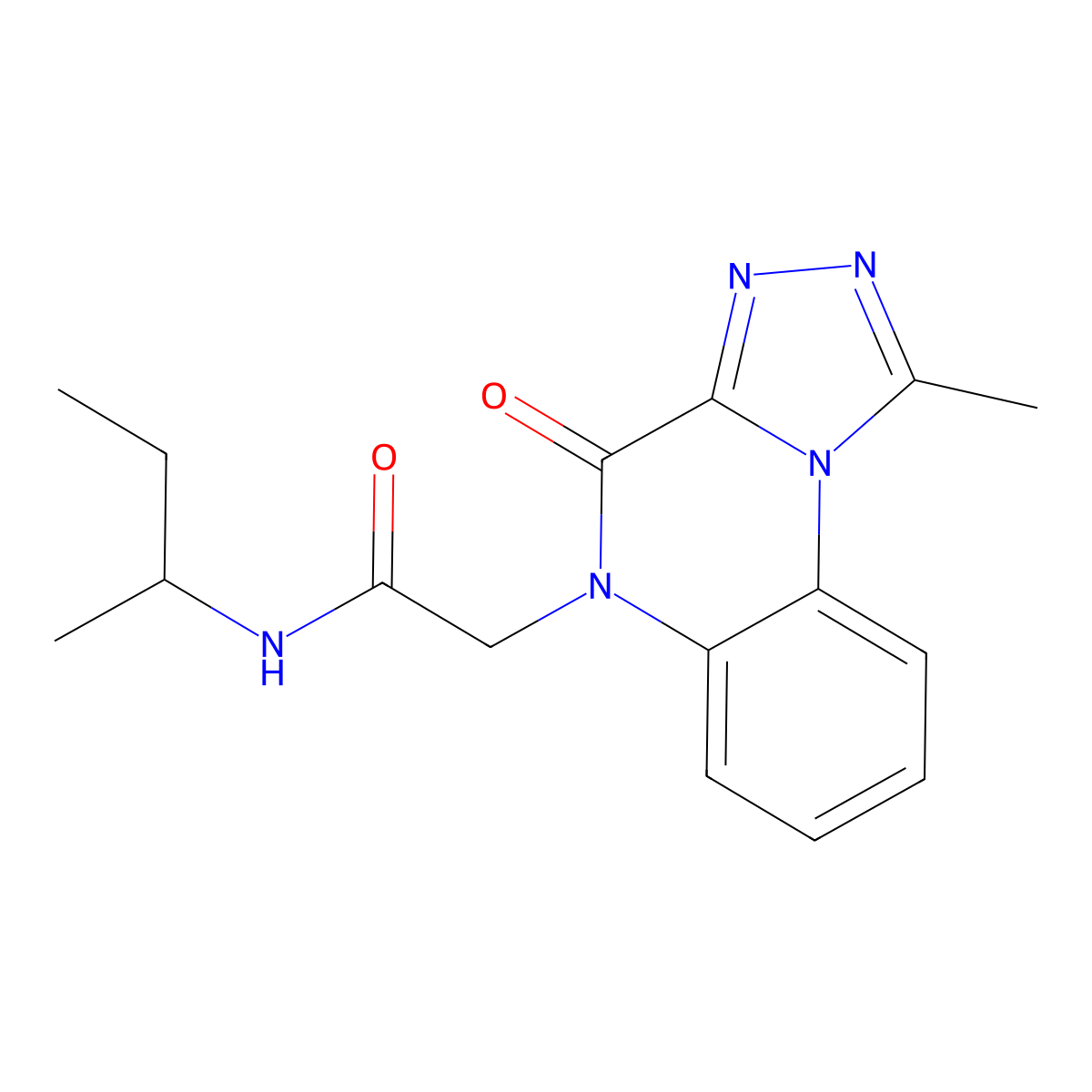 N-(butan-2-yl)-2-{1-methyl-4-oxo-4H,5H-[1,2,4]triazolo[4,3-a]quinoxalin-5-yl}acetamide molecular structure, CAS 1358275-10-1