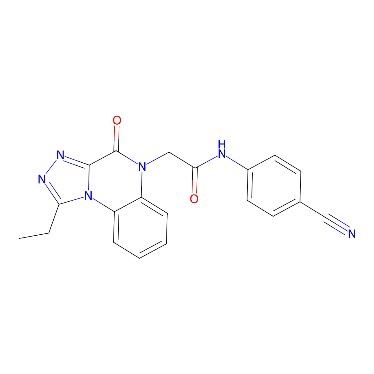 N-(4-cyanophenyl)-2-(1-ethyl-4-oxo-[1,2,4]triazolo[4,3-a]quinoxalin-5-yl)acetamide molecular structure, CAS 1358275-49-6