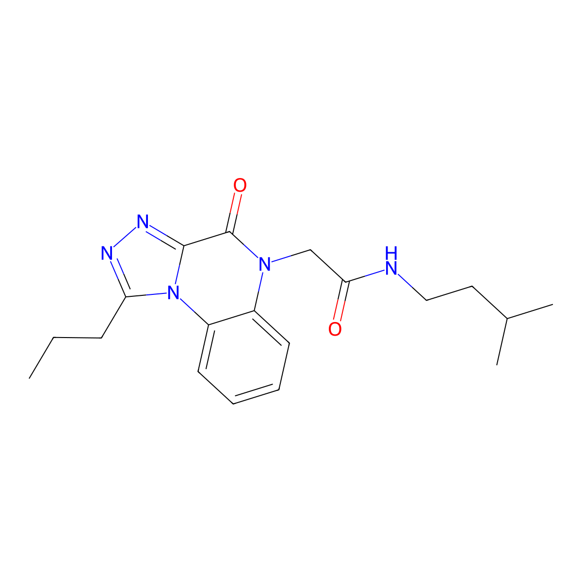 N-isopentyl-2-(4-oxo-1-propyl-[1,2,4]triazolo[4,3-a]quinoxalin-5(4H)-yl)acetamide molecular structure, CAS 1358275-75-8