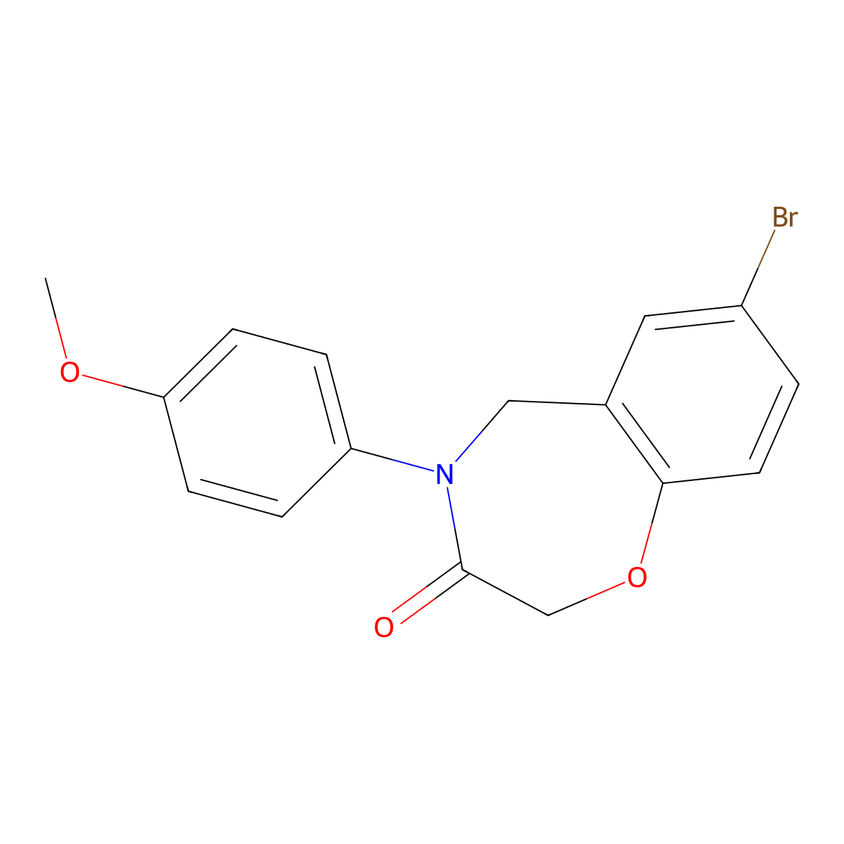 7-bromo-4-(4-methoxyphenyl)-4,5-dihydro-1,4-benzoxazepin-3(2H)-one molecular structure, CAS 1358286-88-0