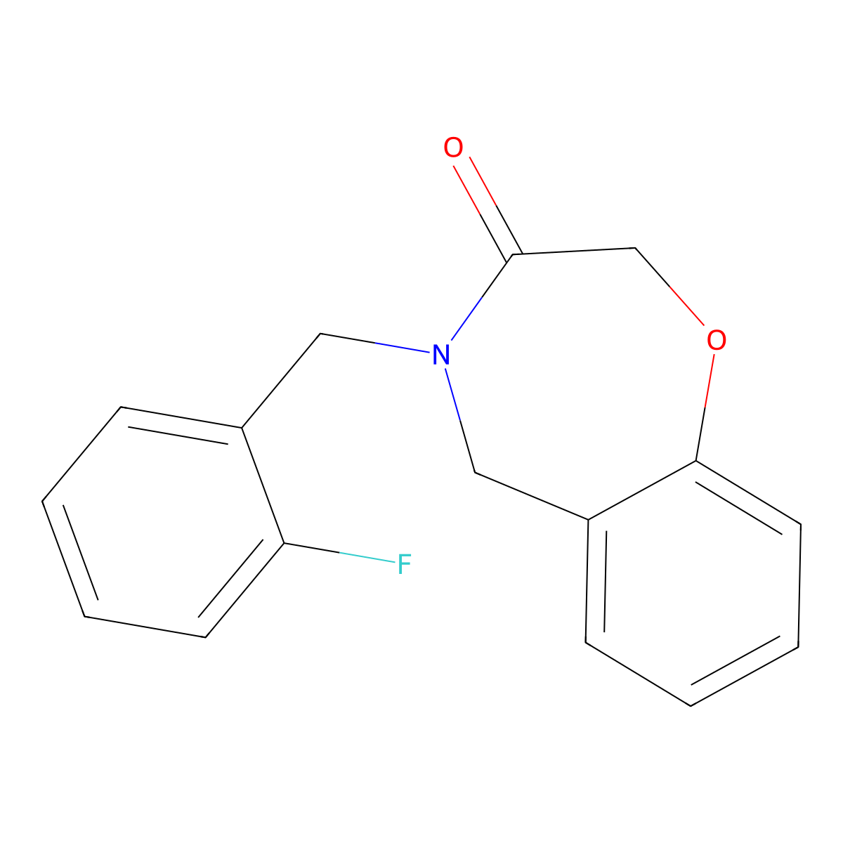 4-(2-fluorobenzyl)-4,5-dihydro-1,4-benzoxazepin-3(2H)-one molecular structure, CAS 1358286-94-8