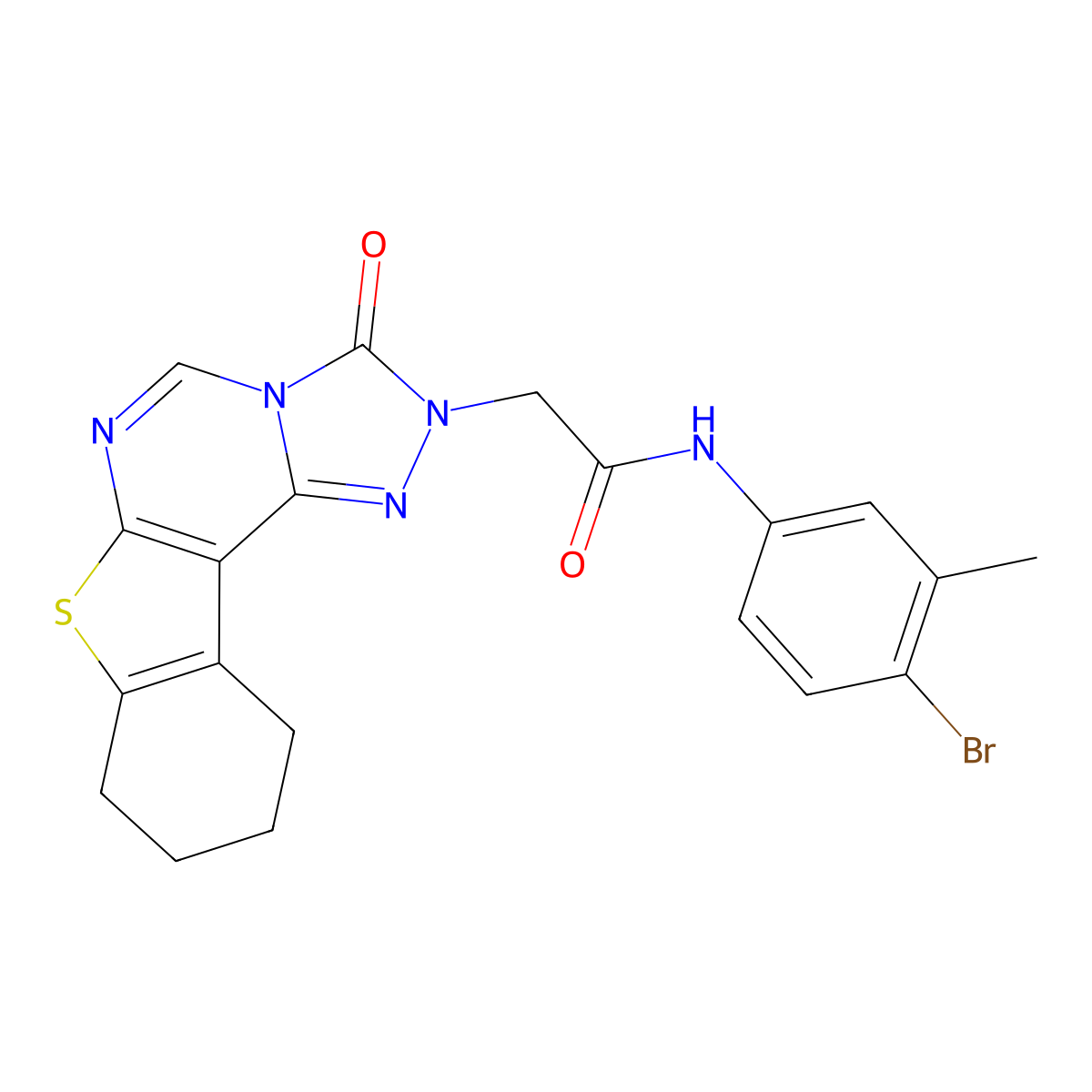 N-(4-bromo-3-methylphenyl)-2-(3-oxo-8,9,10,11-tetrahydro[1]benzothieno[3,2-e][1,2,4]triazolo[4,3-c]pyrimidin-2(3H)-yl)acetamide molecular structure, CAS 1358290-76-2