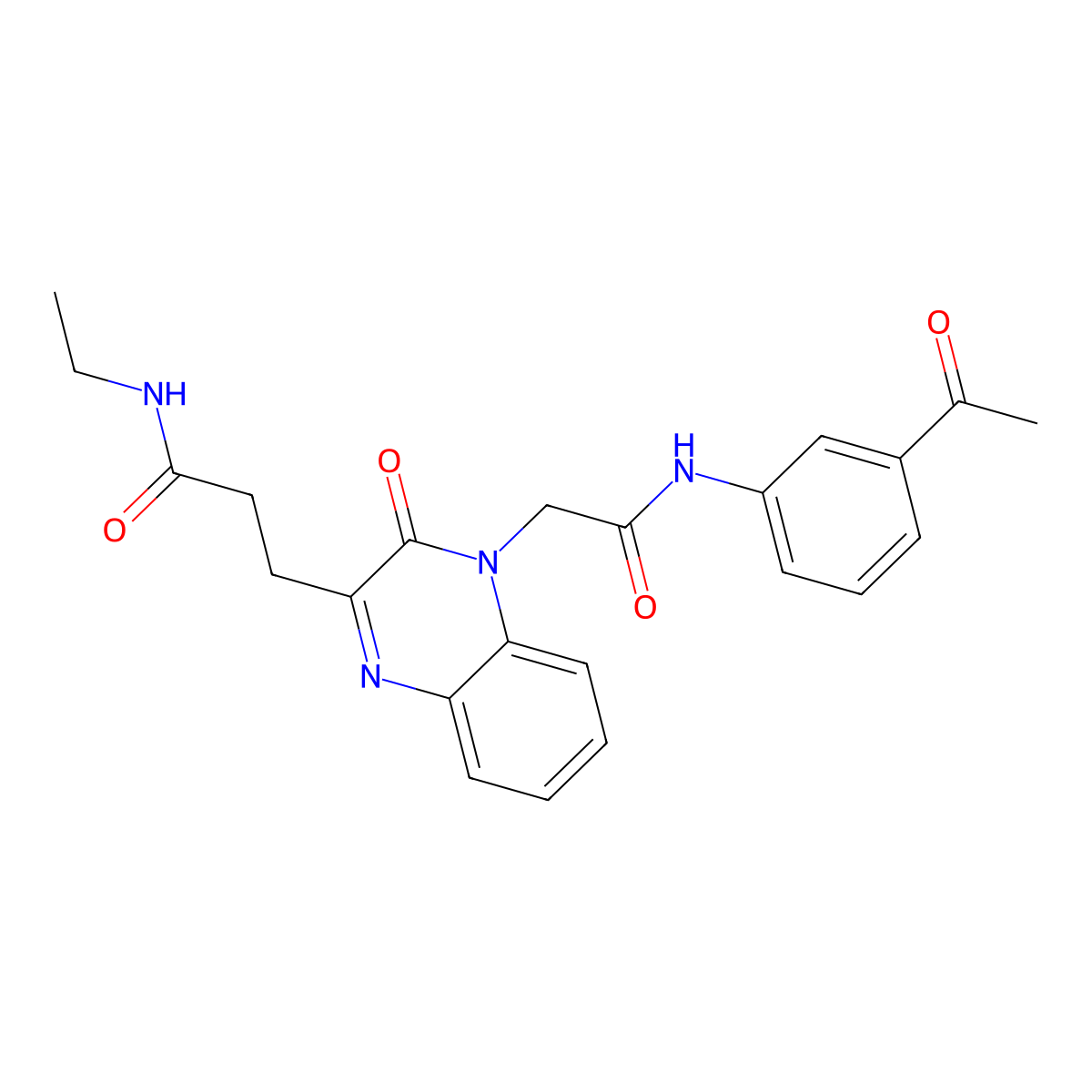 3-(4-{[(3-Acetylphenyl)carbamoyl]methyl}-3-oxo-3,4-dihydroquinoxalin-2-YL)-N-ethylpropanamide molecular structure, CAS 1358297-01-4