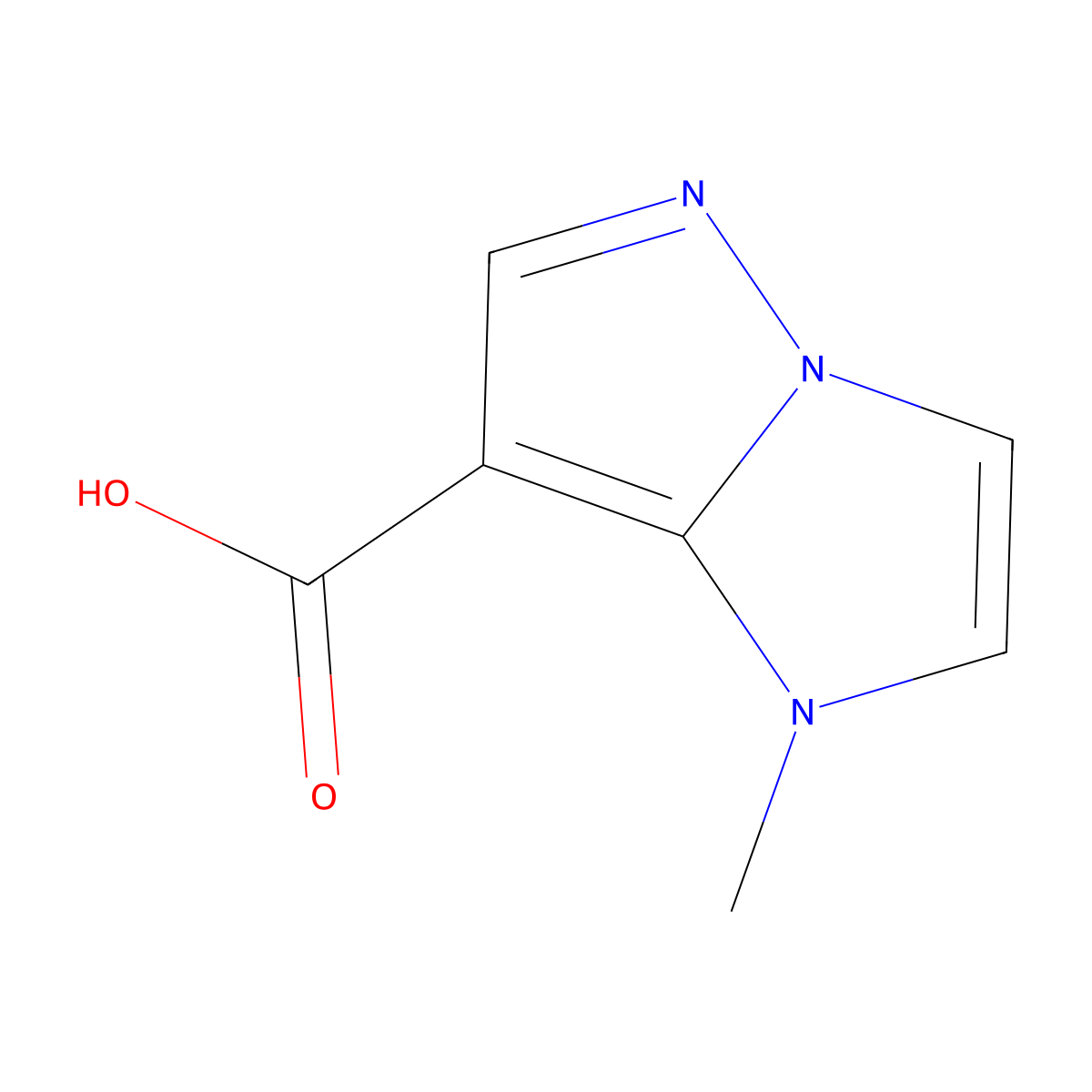 1-methyl-1H-pyrazolo[1,5-a]imidazole-7-carboxylic acid molecular structure, CAS 135830-16-9
