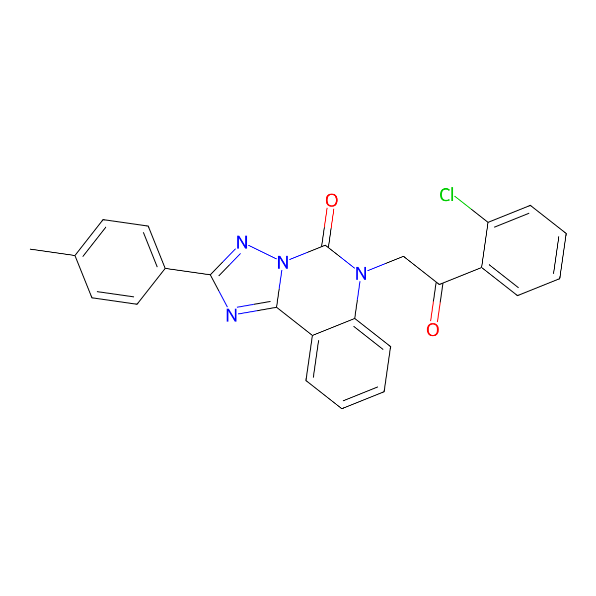 6-(2-(2-chlorophenyl)-2-oxoethyl)-2-(p-tolyl)-[1,2,4]triazolo[1,5-c]quinazolin-5(6H)-one molecular structure, CAS 1358306-73-6