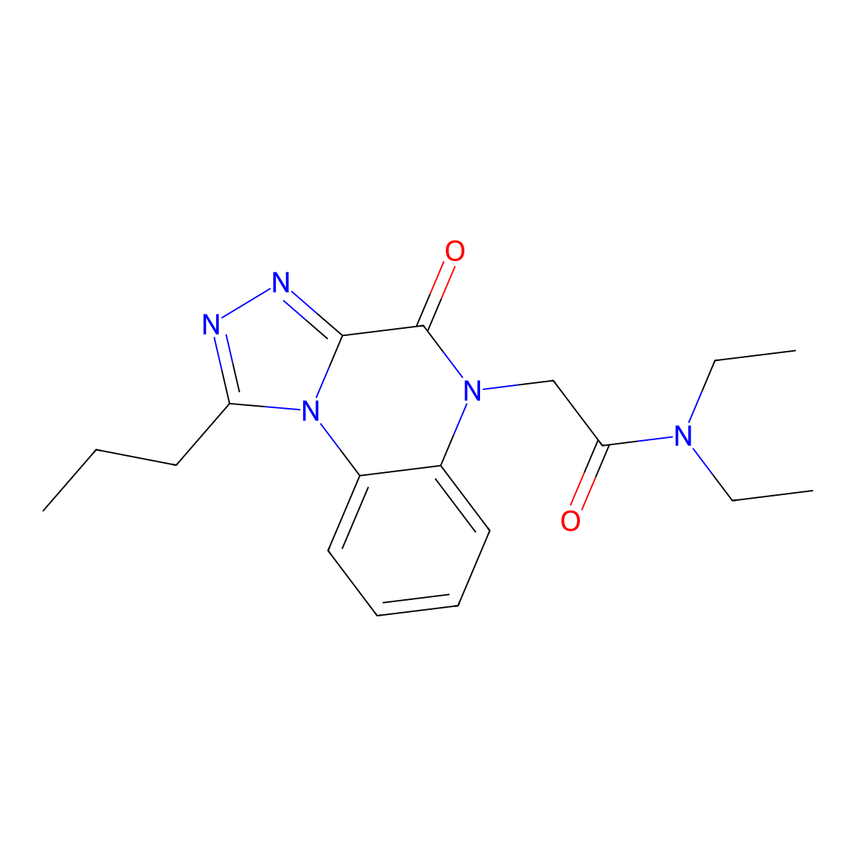 N,N-diethyl-2-(4-oxo-1-propyl-[1,2,4]triazolo[4,3-a]quinoxalin-5(4H)-yl)acetamide molecular structure, CAS 1358309-41-7