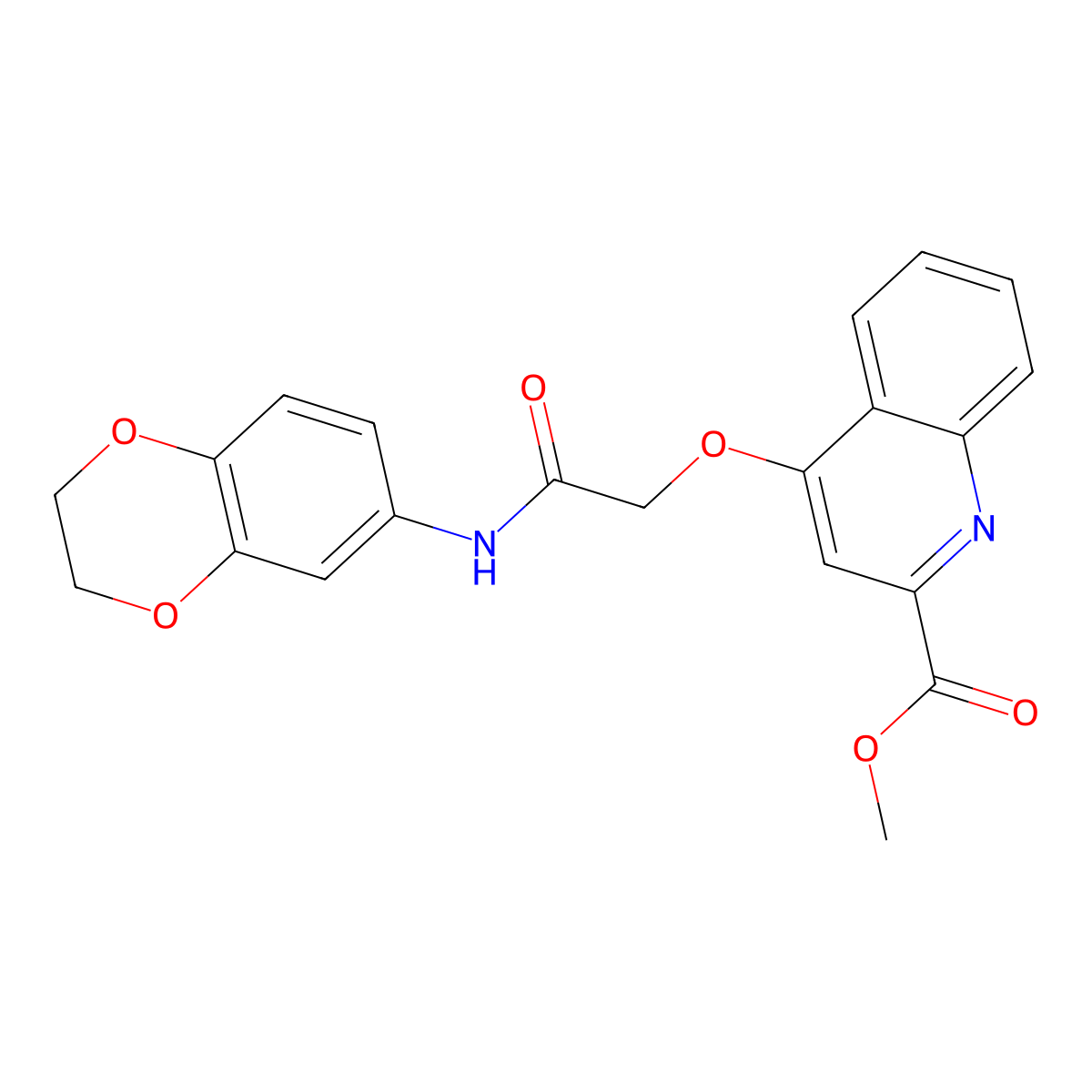 Methyl 4-{[(2,3-dihydro-1,4-benzodioxin-6-YL)carbamoyl]methoxy}quinoline-2-carboxylate molecular structure, CAS 1358309-45-1