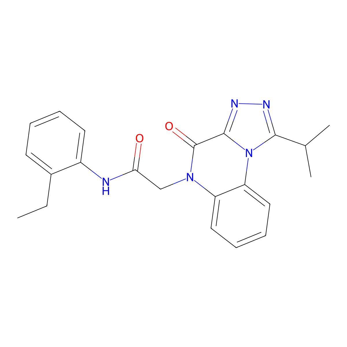 N-(2-ethylphenyl)-2-[4-oxo-1-(propan-2-yl)-4H,5H-[1,2,4]triazolo[4,3-a]quinoxalin-5-yl]acetamide molecular structure, CAS 1358309-59-7