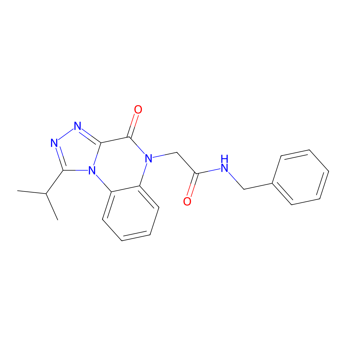 N-benzyl-2-(1-isopropyl-4-oxo[1,2,4]triazolo[4,3-a]quinoxalin-5(4H)-yl)acetamide molecular structure, CAS 1358309-66-6