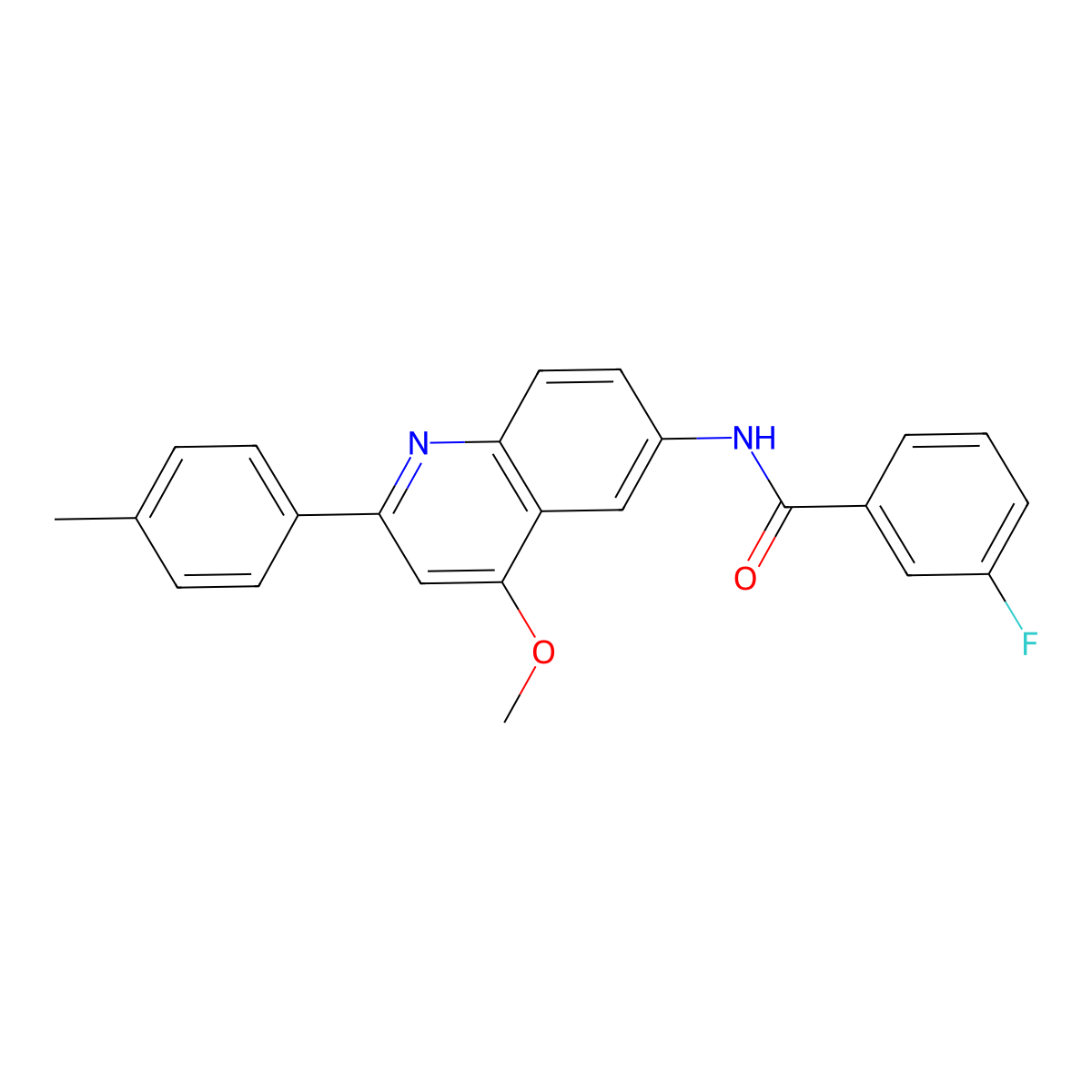 3-fluoro-N-[4-methoxy-2-(4-methylphenyl)quinolin-6-yl]benzamide molecular structure, CAS 1358310-31-2