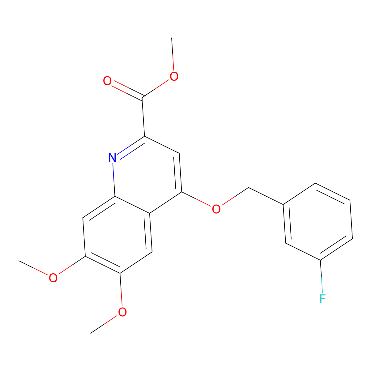 Methyl 4-[(3-fluorophenyl)methoxy]-6,7-dimethoxyquinoline-2-carboxylate molecular structure, CAS 1358311-08-6